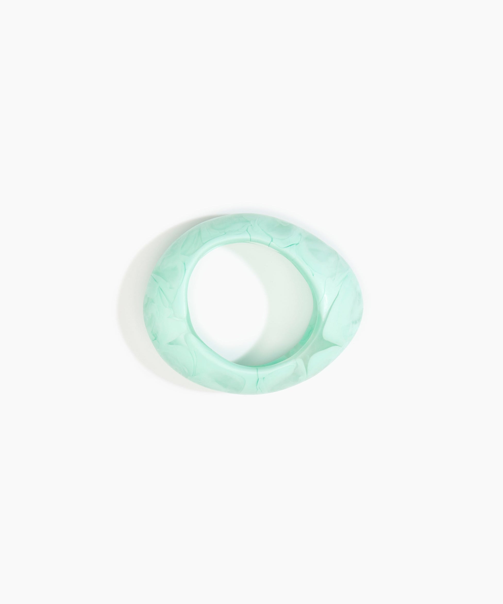 Dinosaur Designs Medium Rock Bangle in Mint Colour resin with Wide Fit