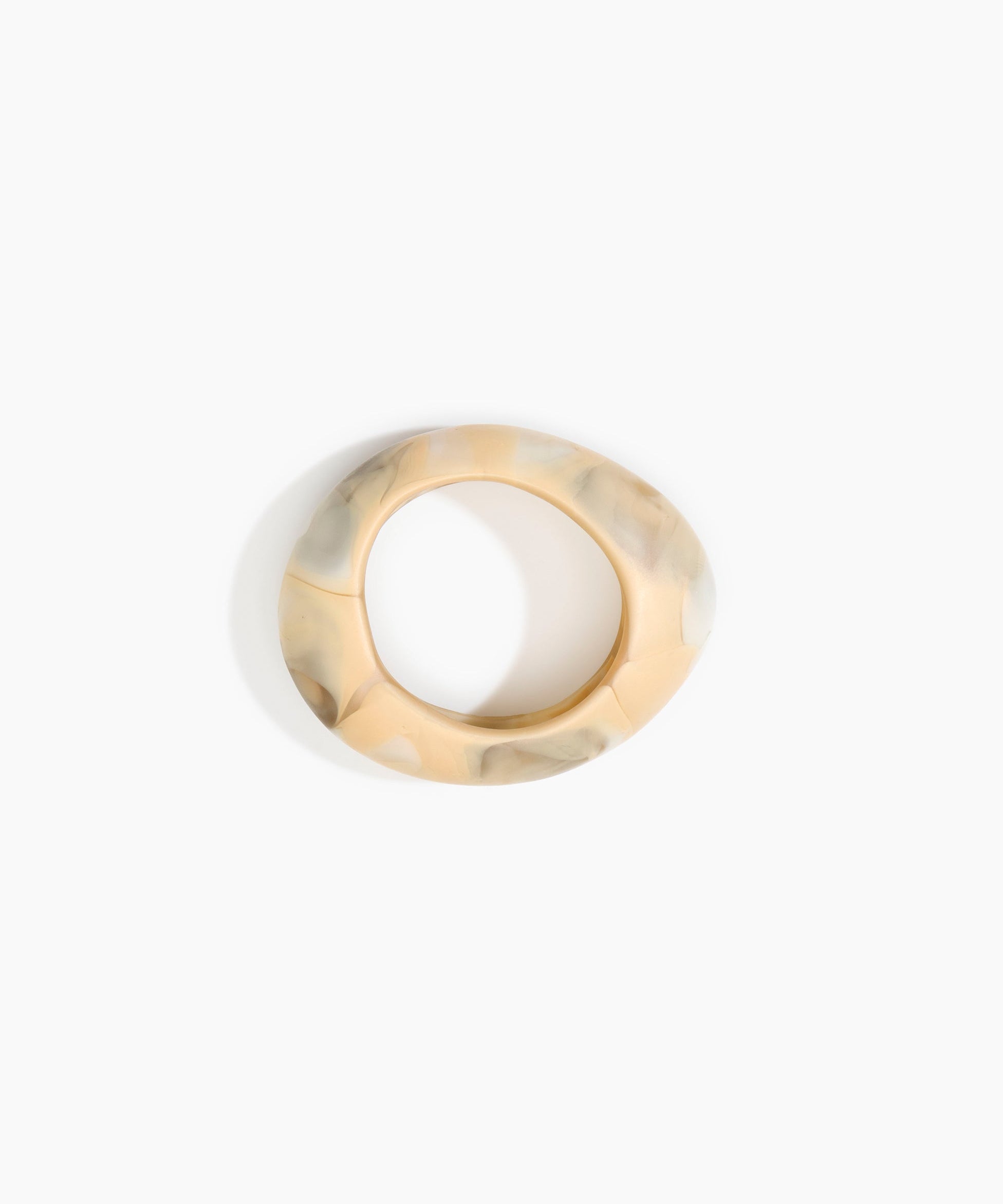 Dinosaur Designs Medium Rock Bangle in Sandy Pearl Colour resin with Wide Fit
