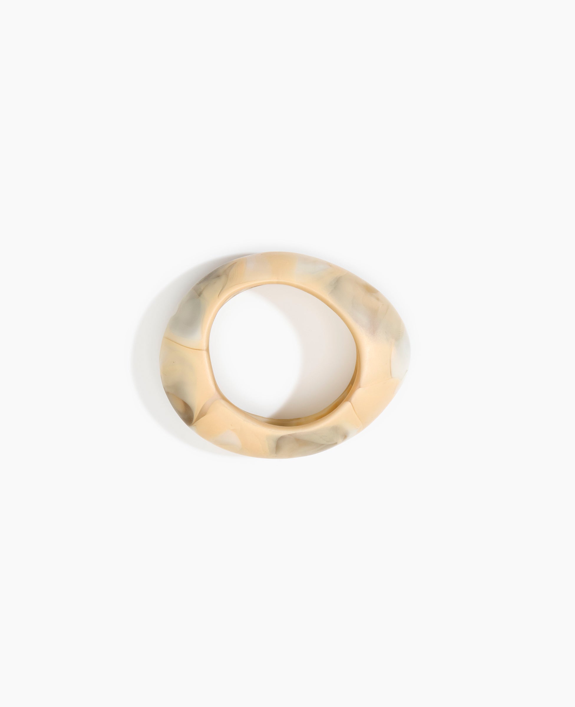 Dinosaur Designs Medium Rock Bangle in Sandy Pearl Colour resin with Wide Fit