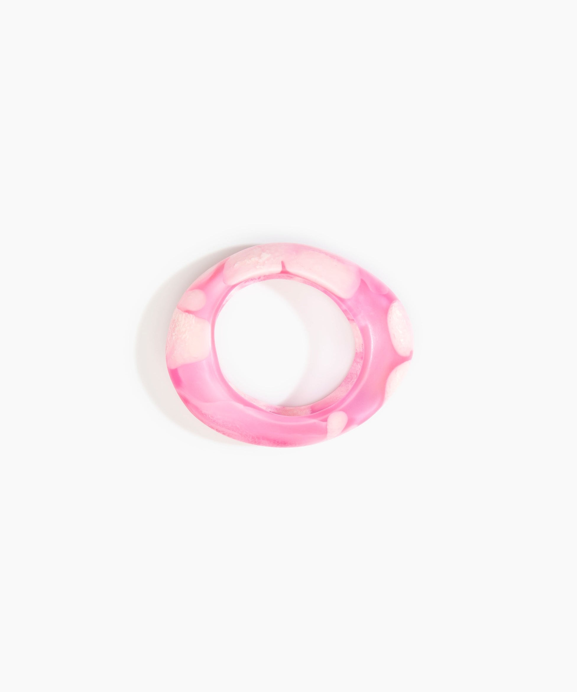 Dinosaur Designs Medium Rock Bangle in Shell Pink Colour resin with Wide Fit