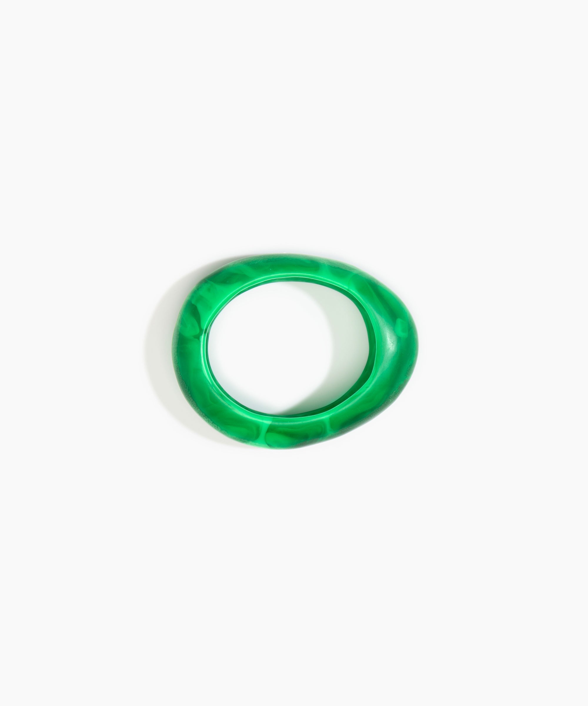 Dinosaur Designs Small Rock Bangle in Leaf Colour resin with Wide Fit