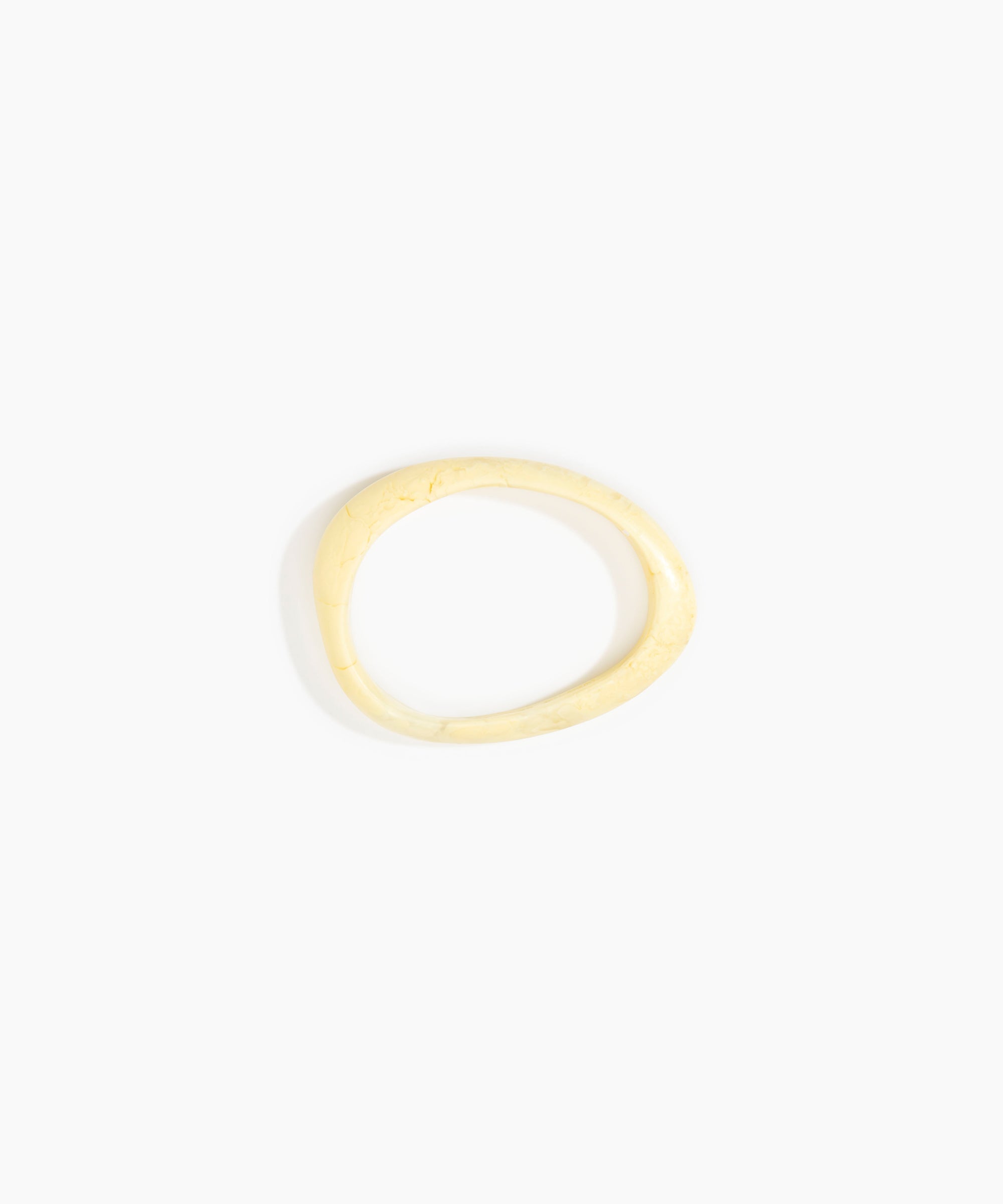 Dinosaur Designs Rock Wishbone Bangle in Lemon Colour resin with Wide Fit
