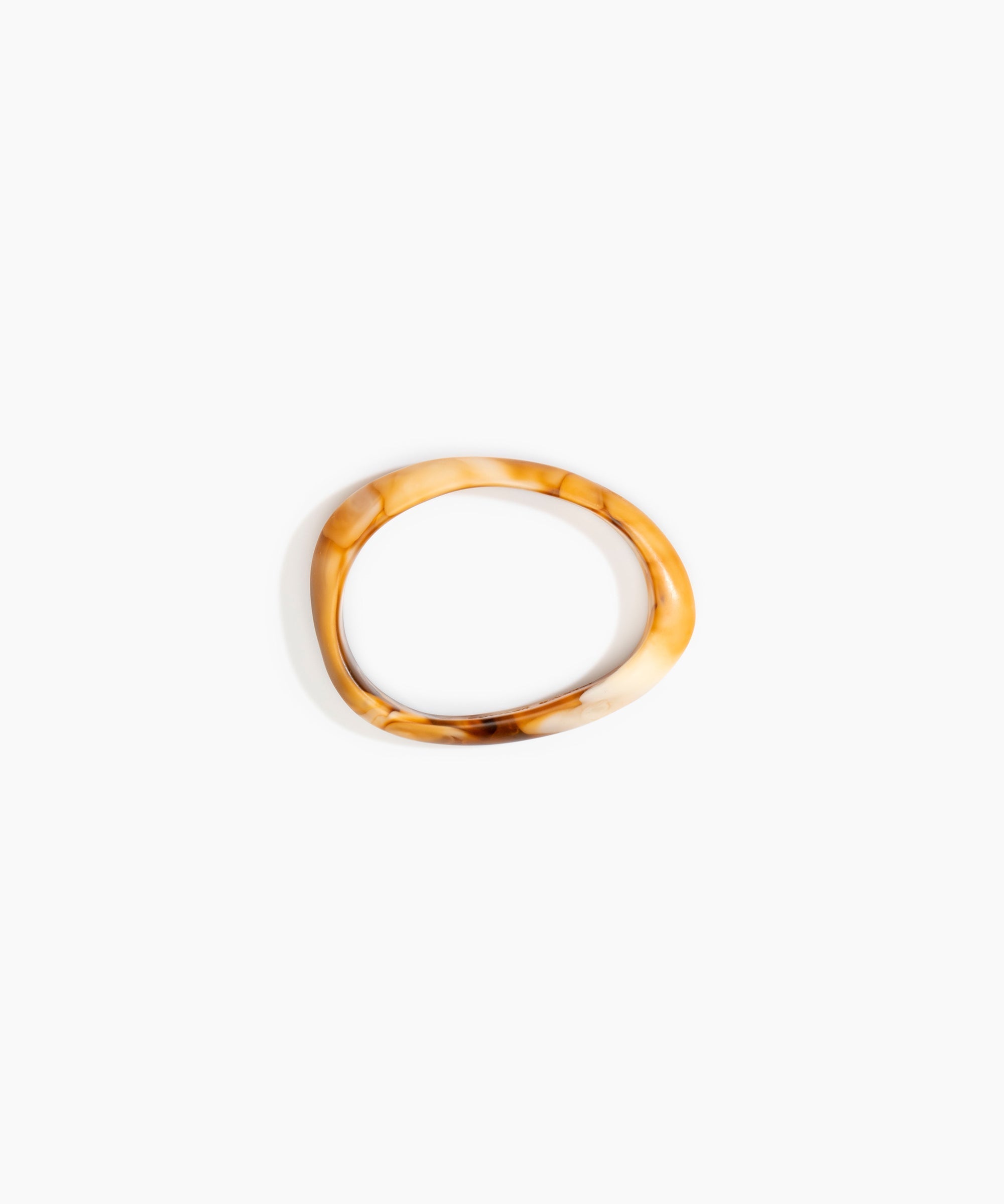 Dinosaur Designs Rock Wishbone Bangle in Light Horn Colour resin with Wide Fit