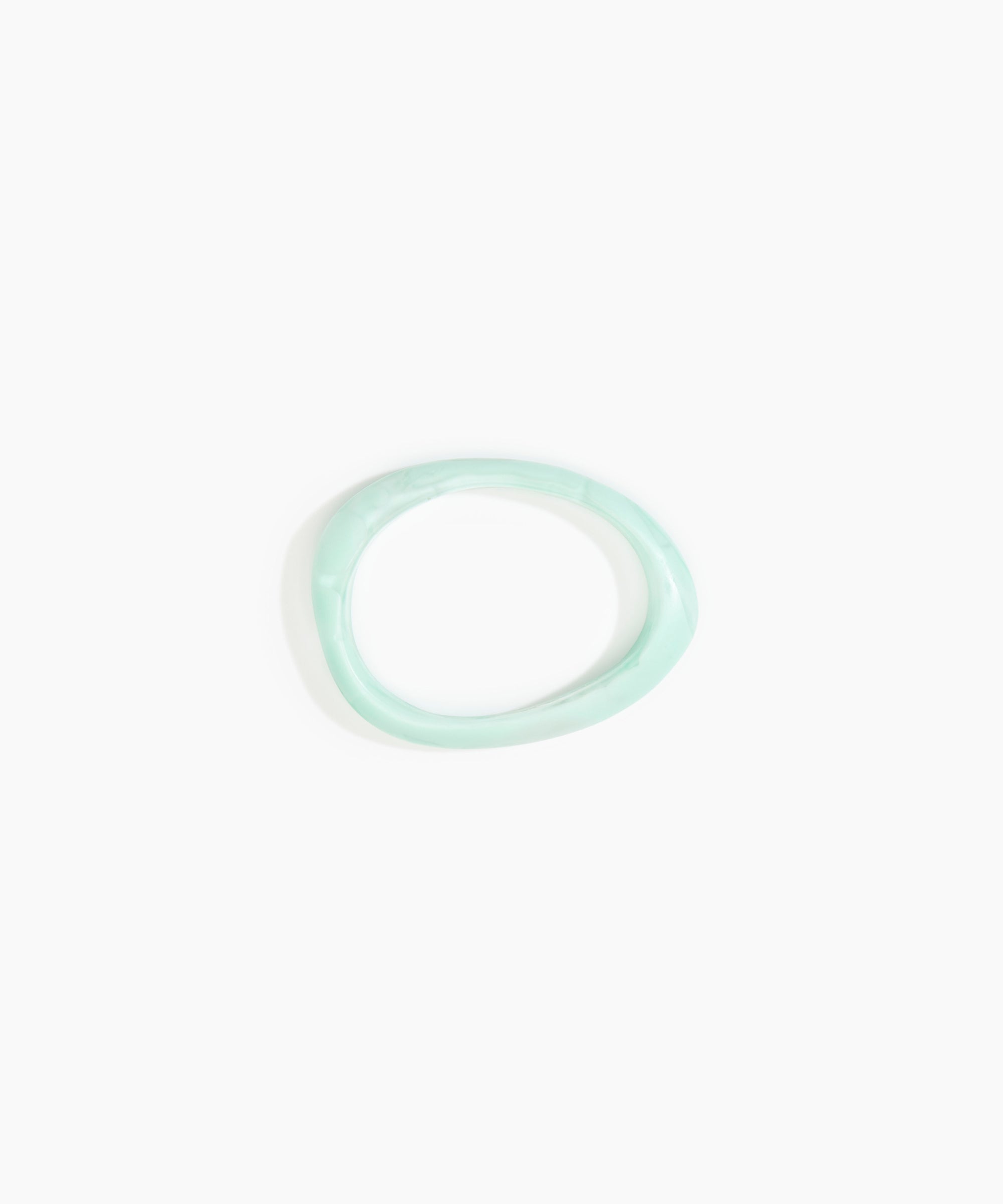 Dinosaur Designs Rock Wishbone Bangle in Mint Colour resin with Wide Fit
