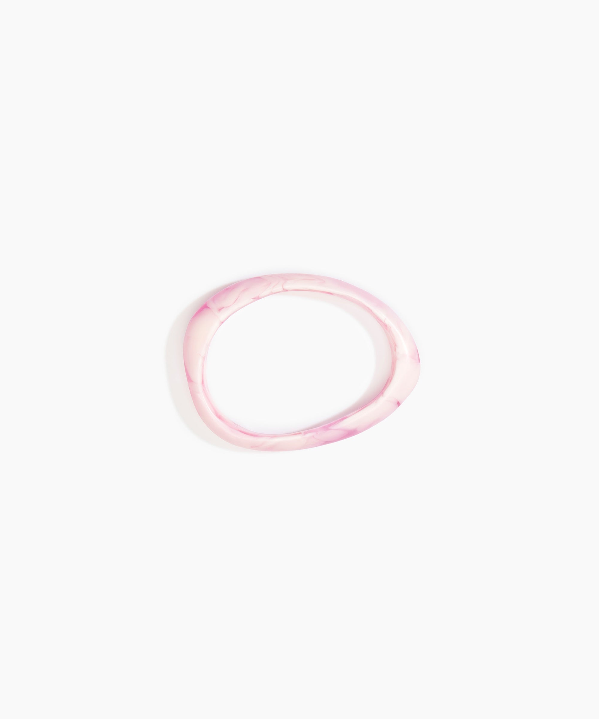 Dinosaur Designs Rock Wishbone Bangle in Shell Pink Colour resin with Wide Fit