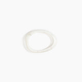 Dinosaur Designs Rock Wishbone Bangle in Snow Swirl Colour resin with Wide Fit