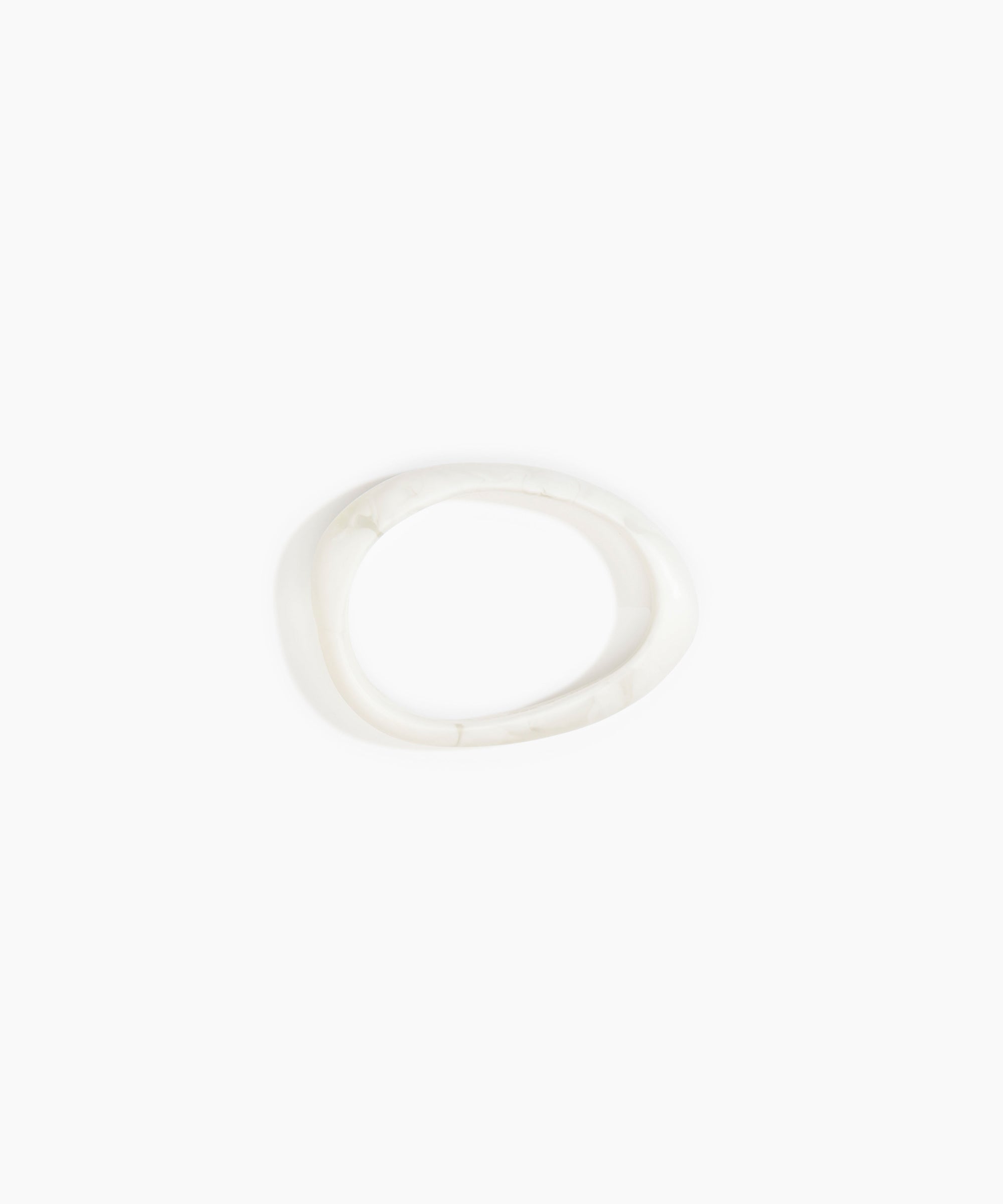 Dinosaur Designs Rock Wishbone Bangle in Snow Swirl Colour resin with Wide Fit
