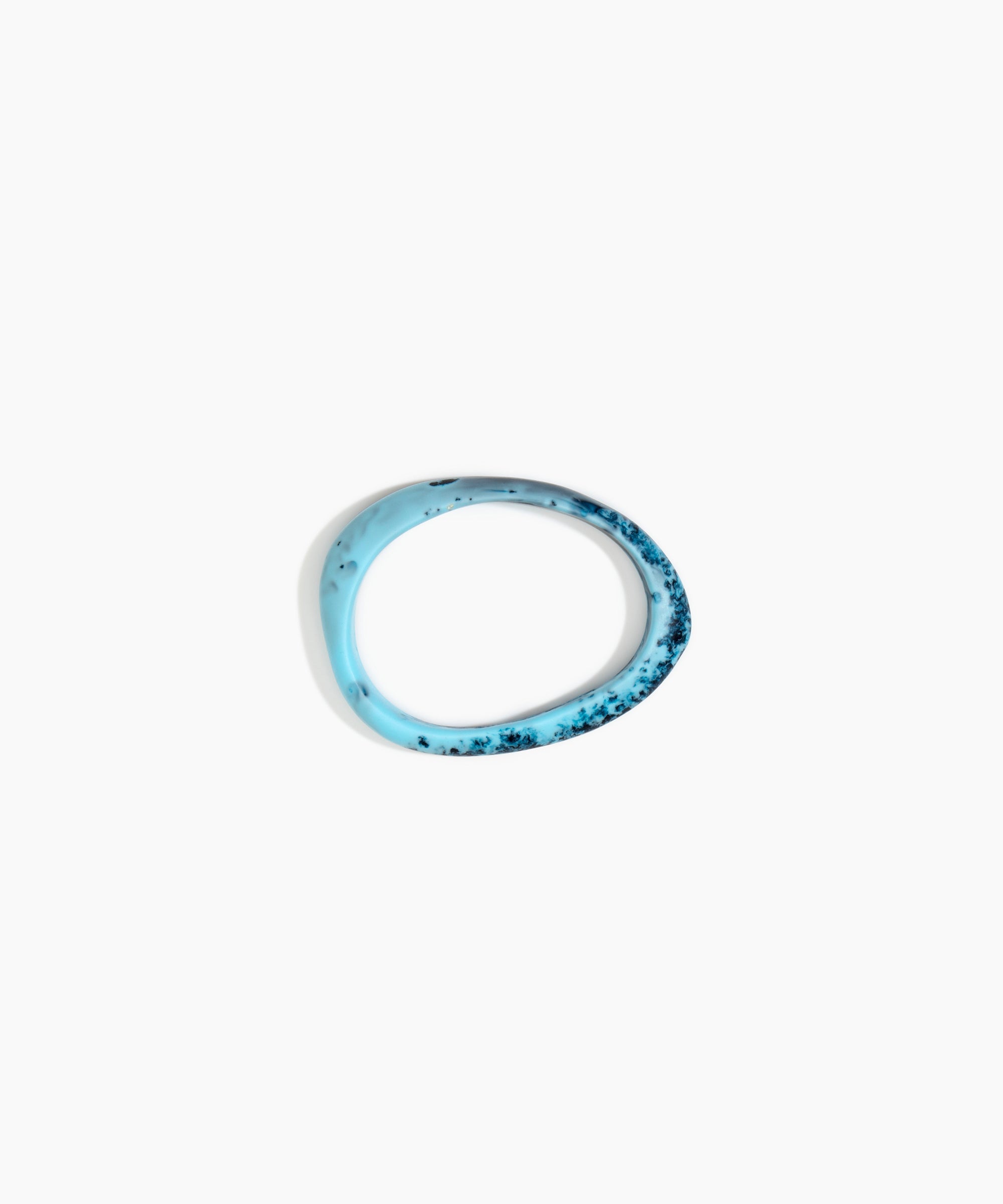 Dinosaur Designs Rock Wishbone Bangle in Water Colour resin with Wide Fit