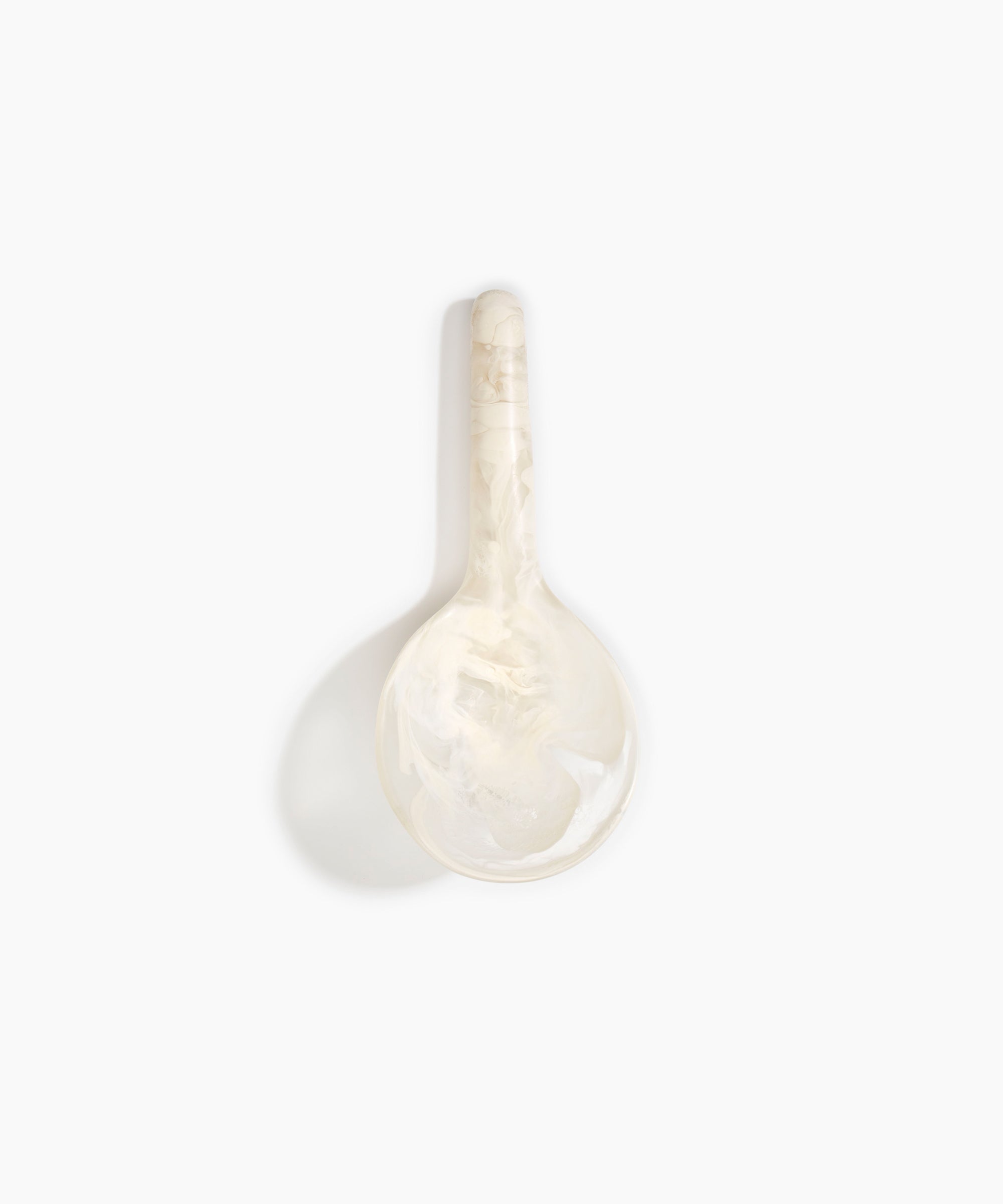 Dinosaur Designs Large Round Spoon in Chalk Swirl Colour resin