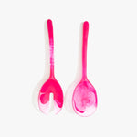 Dinosaur Designs Long Stone Servers in Flamingo Colour resin