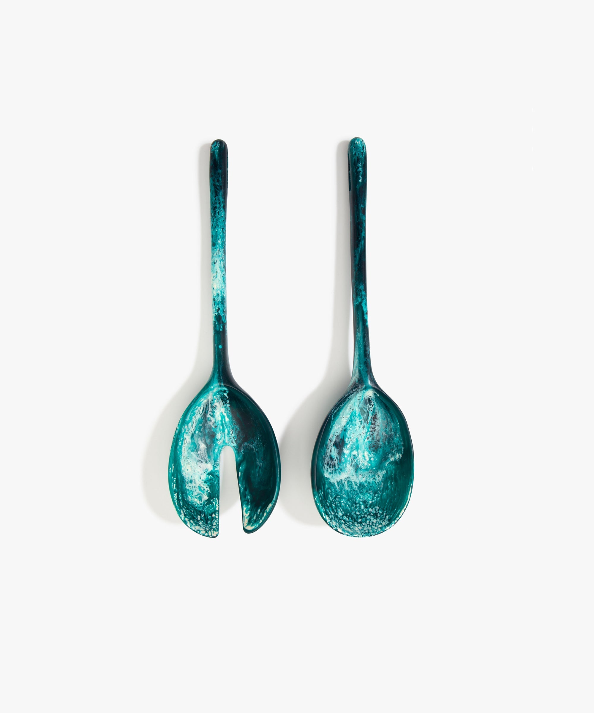 Dinosaur Designs Long Stone Servers in Lagoon Colour resin