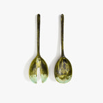 Dinosaur Designs Long Stone Servers in Malachite Colour resin