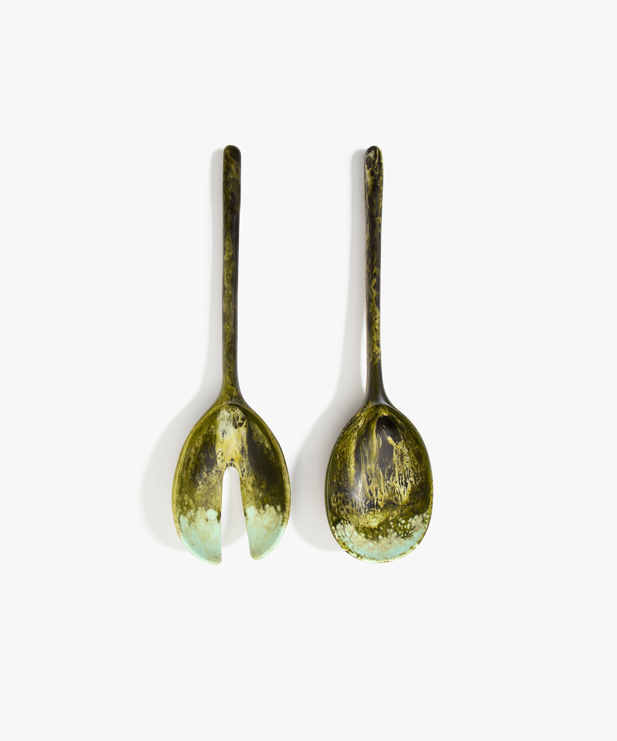 Dinosaur Designs Long Stone Servers in Malachite Colour resin