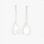 Dinosaur Designs Long Stone Servers in Snow Swirl Colour resin
