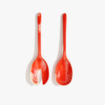 Dinosaur Designs Long Stone Servers in Strawberry Colour resin