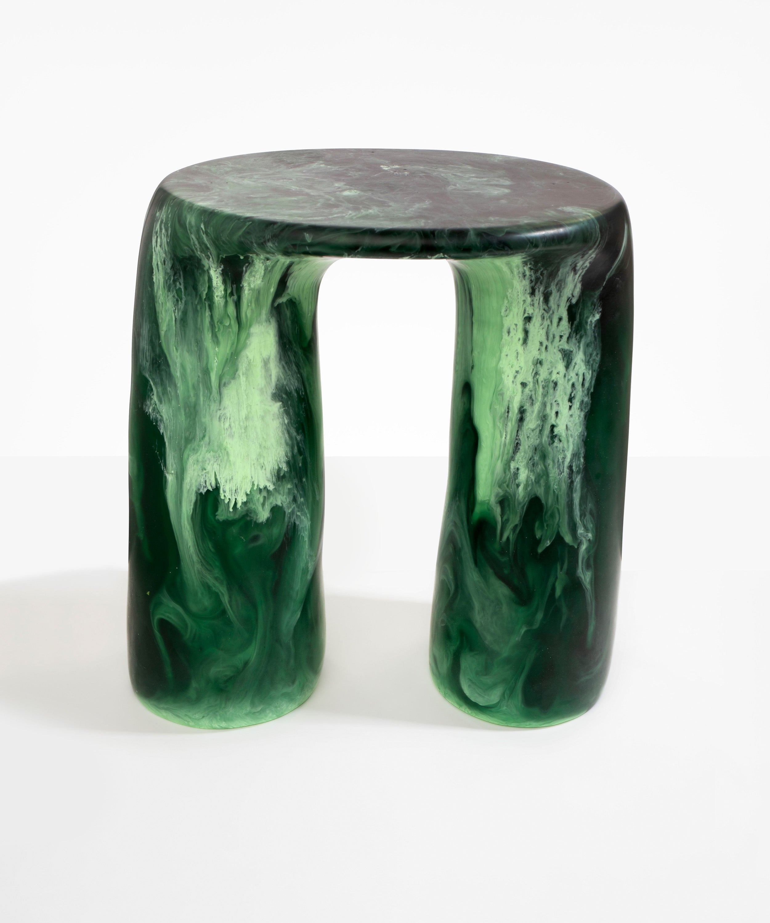 Dinosaur Designs Rock Tower Table in Moss Colour resin