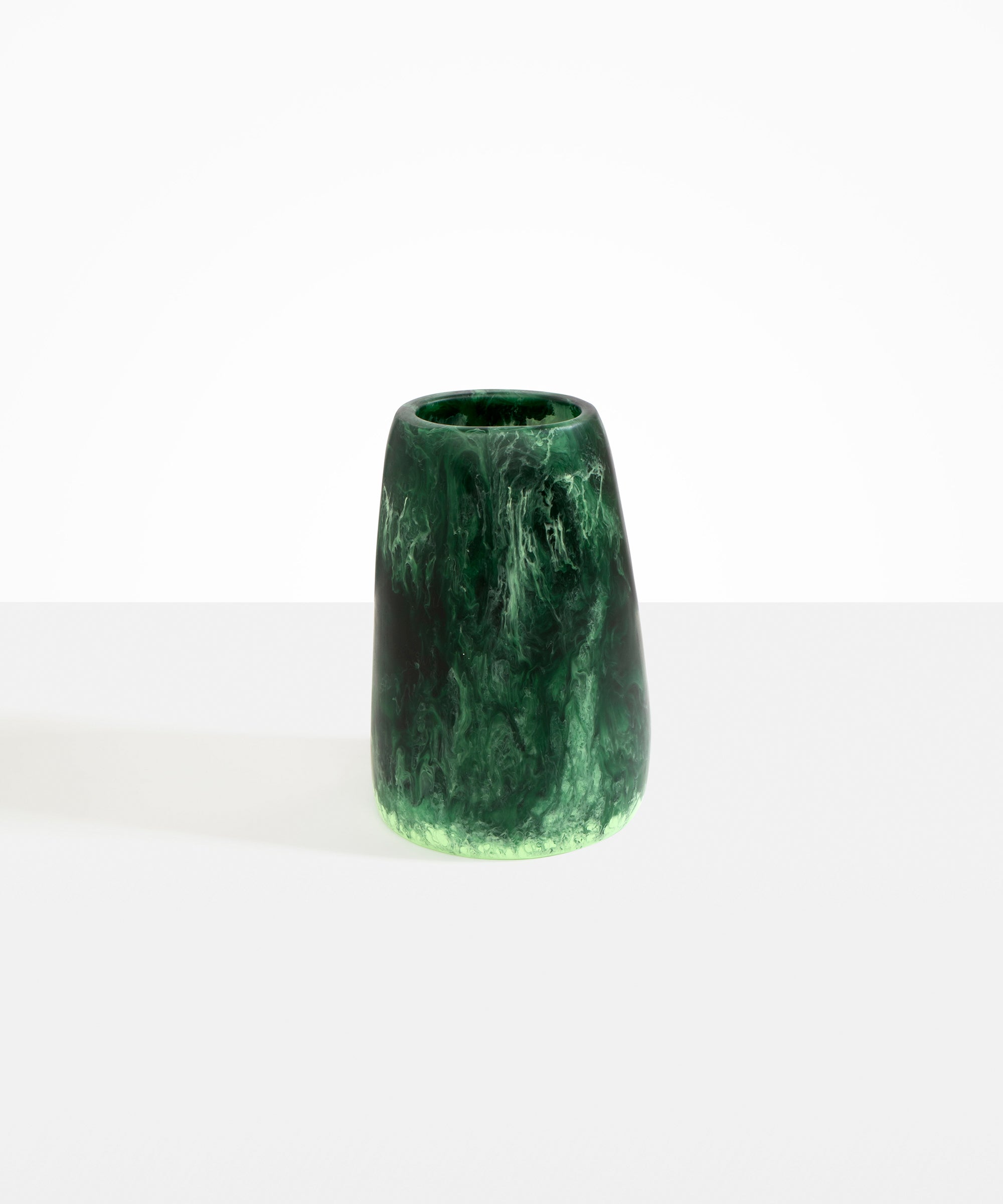 Dinosaur Designs Large Pebble Vase in Moss Colour resin