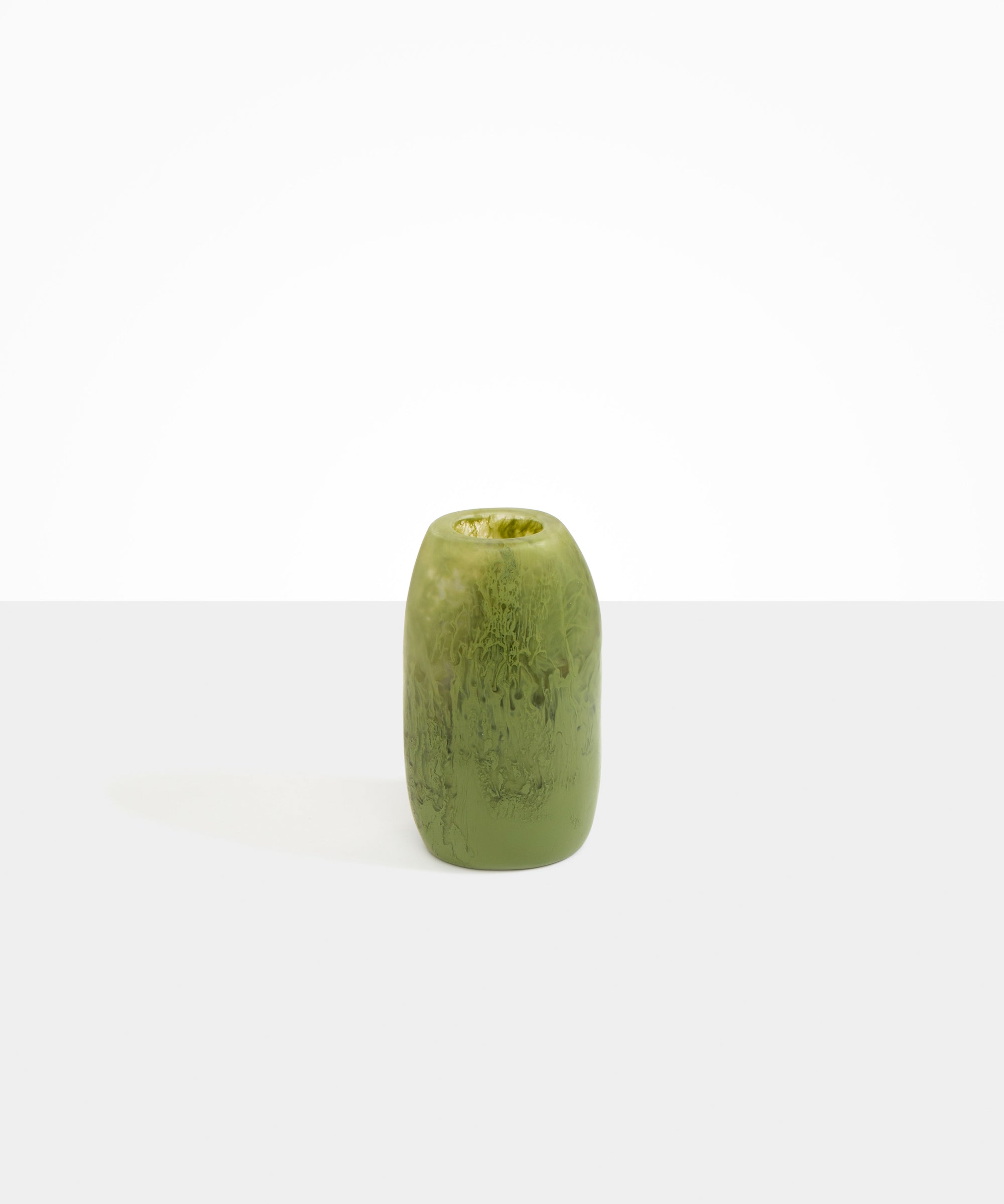 Dinosaur Designs Medium Pebble Vase in Olive Colour resin