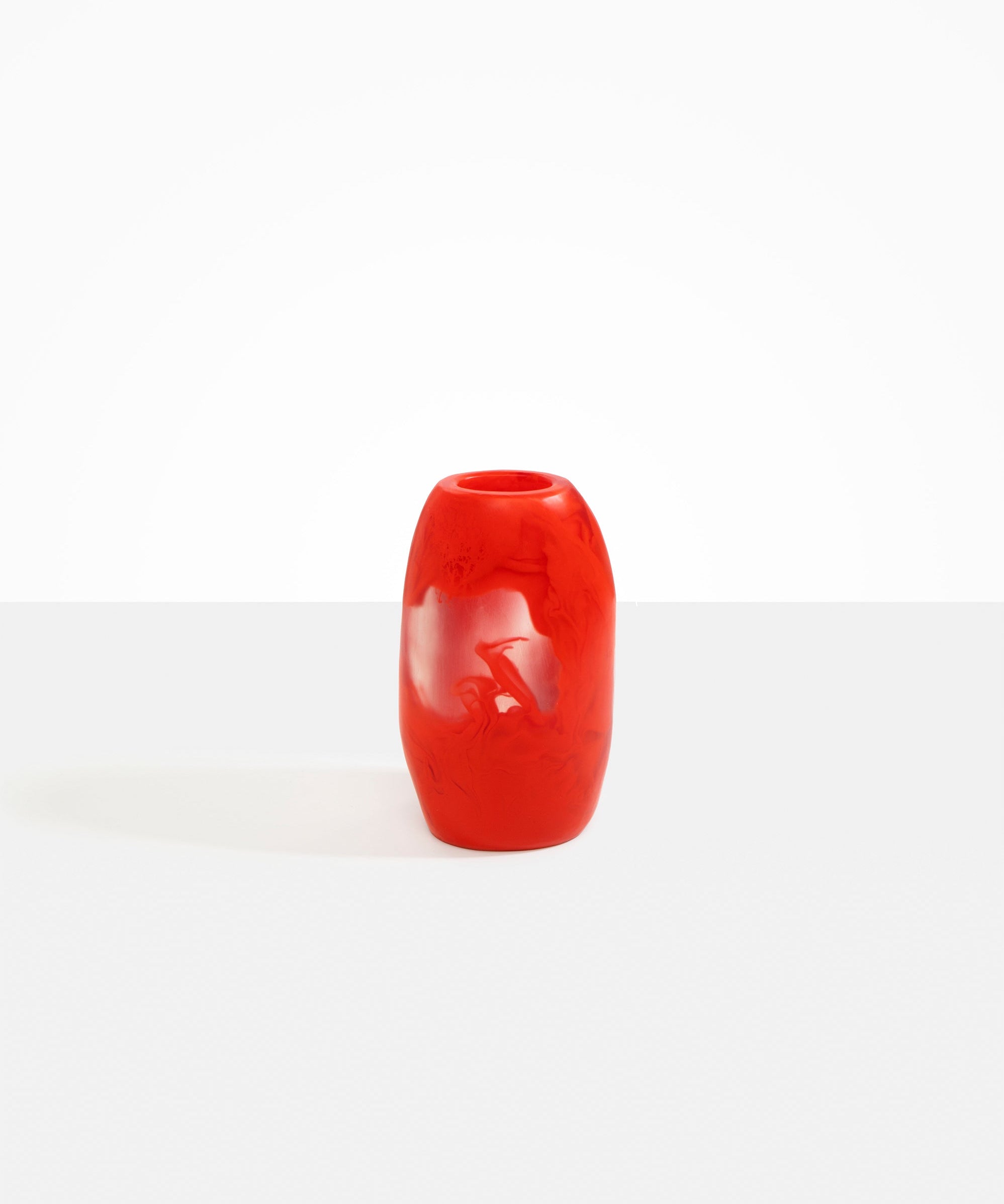 Dinosaur Designs Medium Pebble Vase in Poppy Colour resin