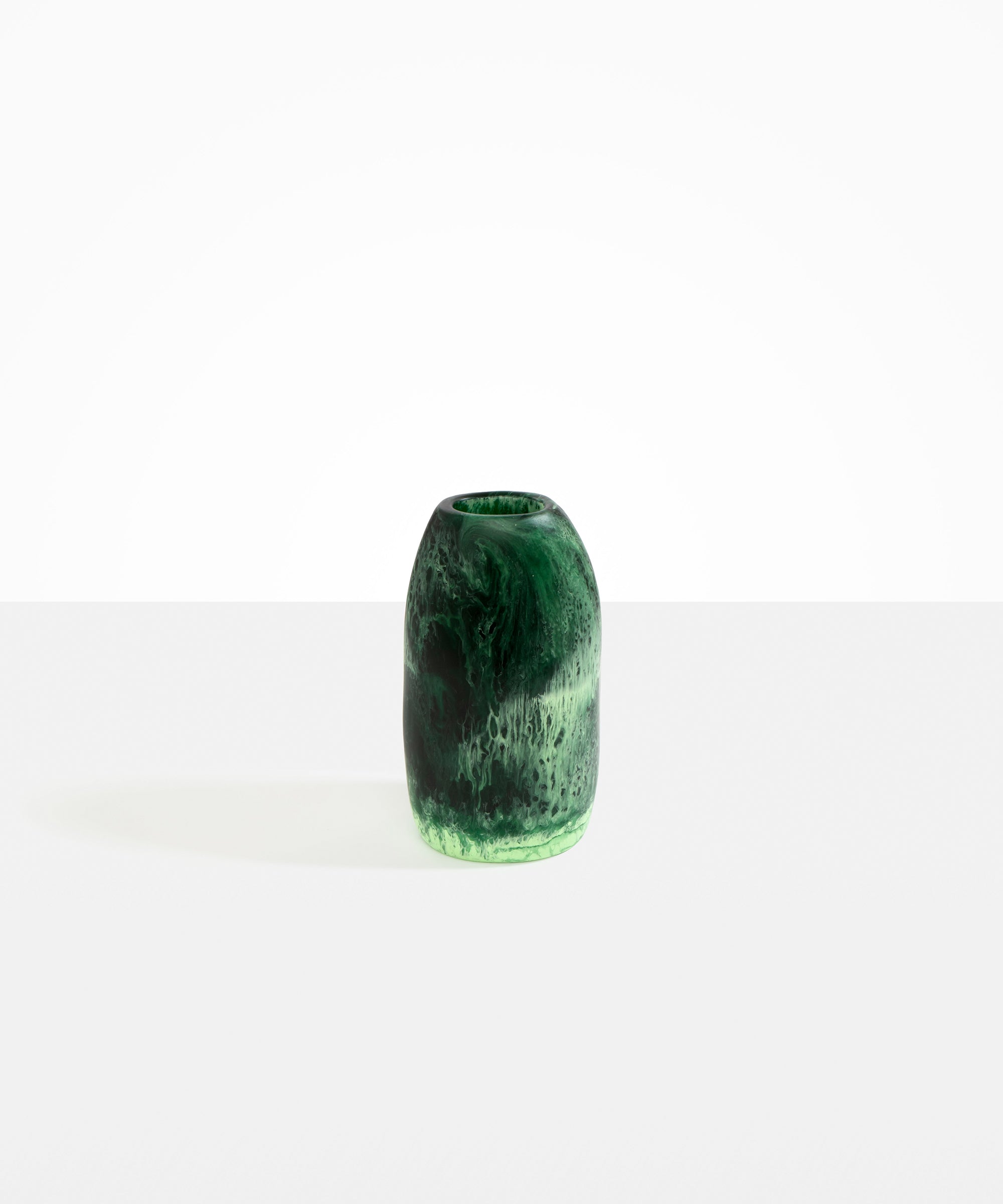 Dinosaur Designs Medium Pebble Vase in Moss Colour resin