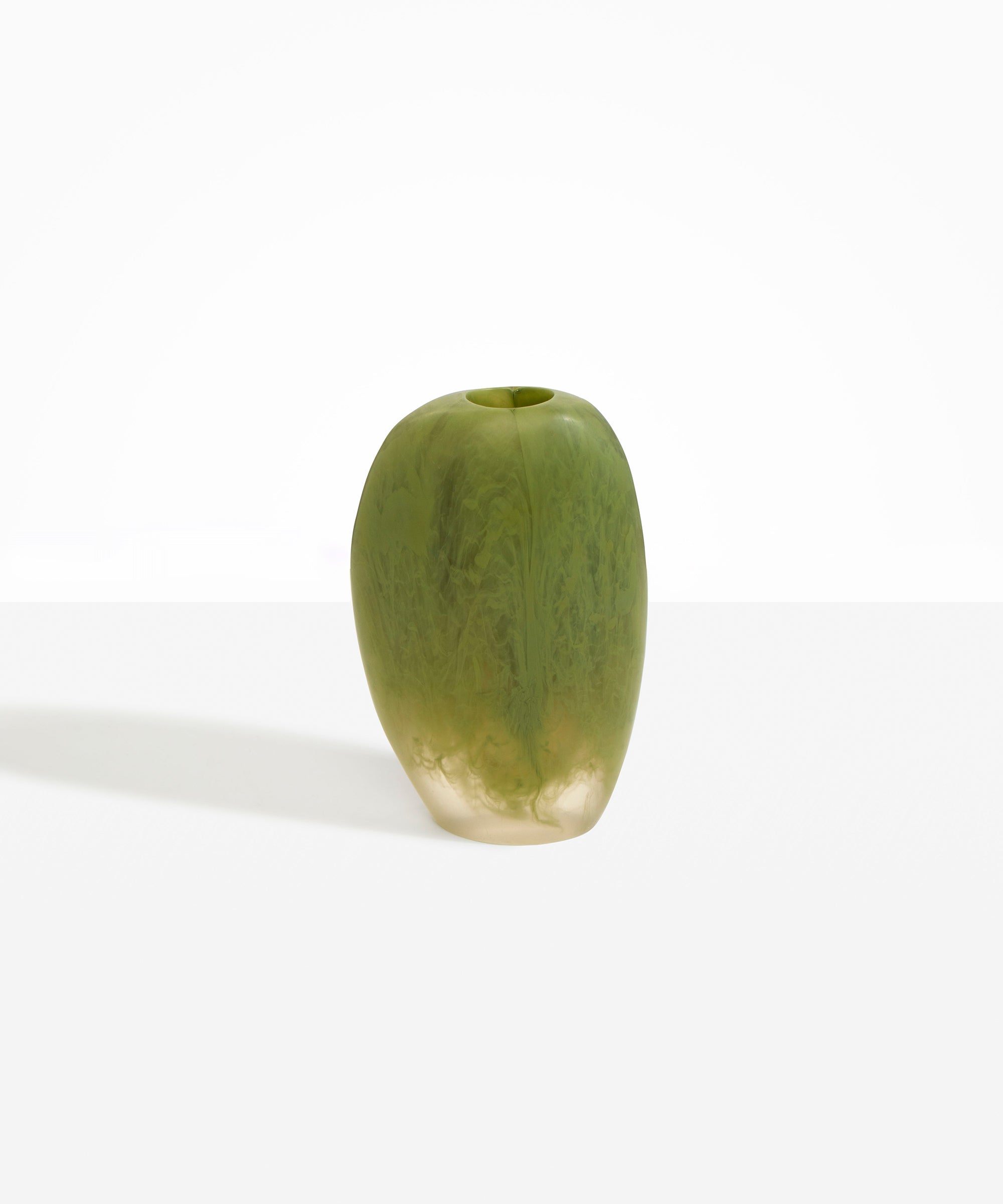 Dinosaur Designs Bold Skipping Stone Vase in Olive Colour resin