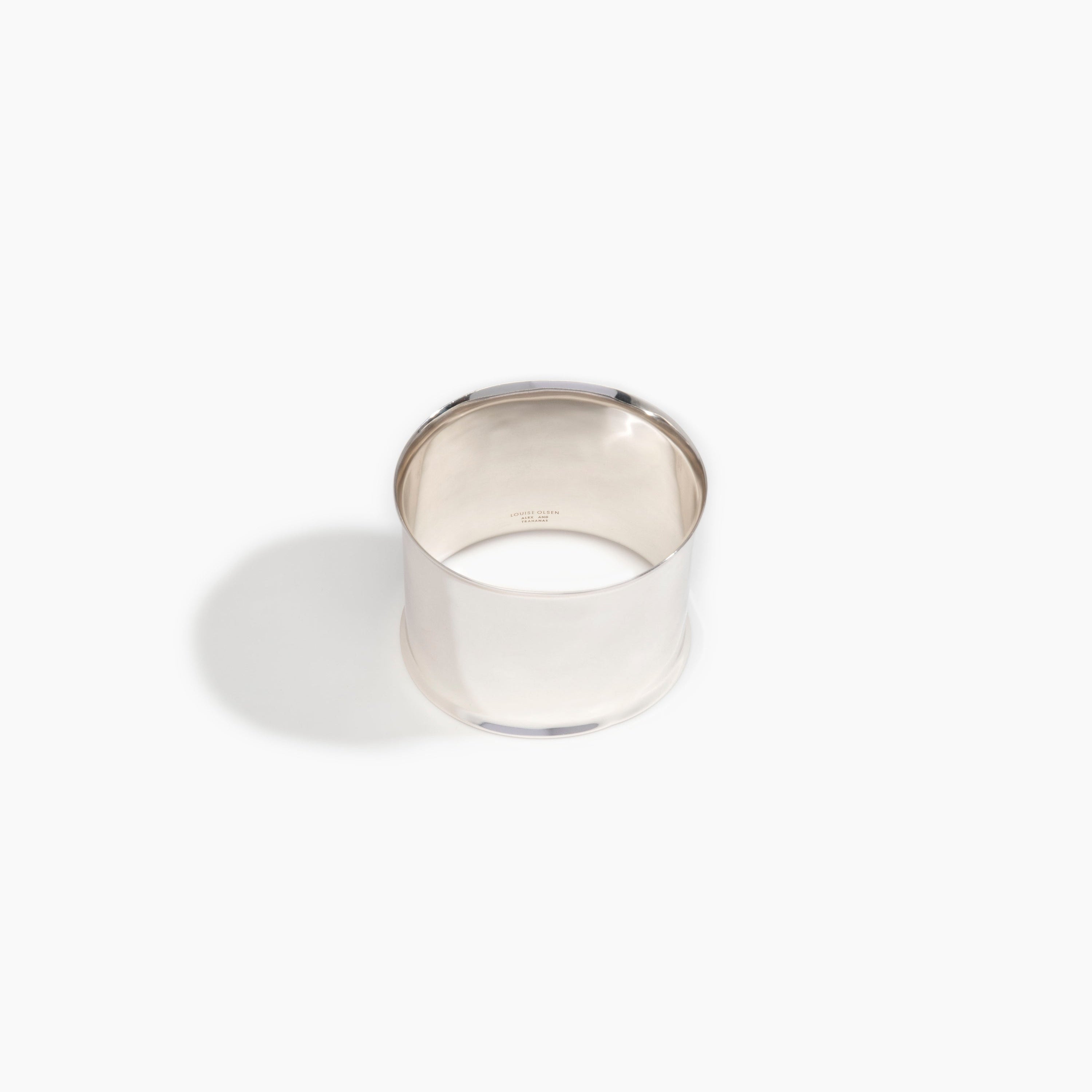 LO Collections x ALEX AND TRAHANAS Wide Voyage Bangle in Silver-Plated Brass Material...