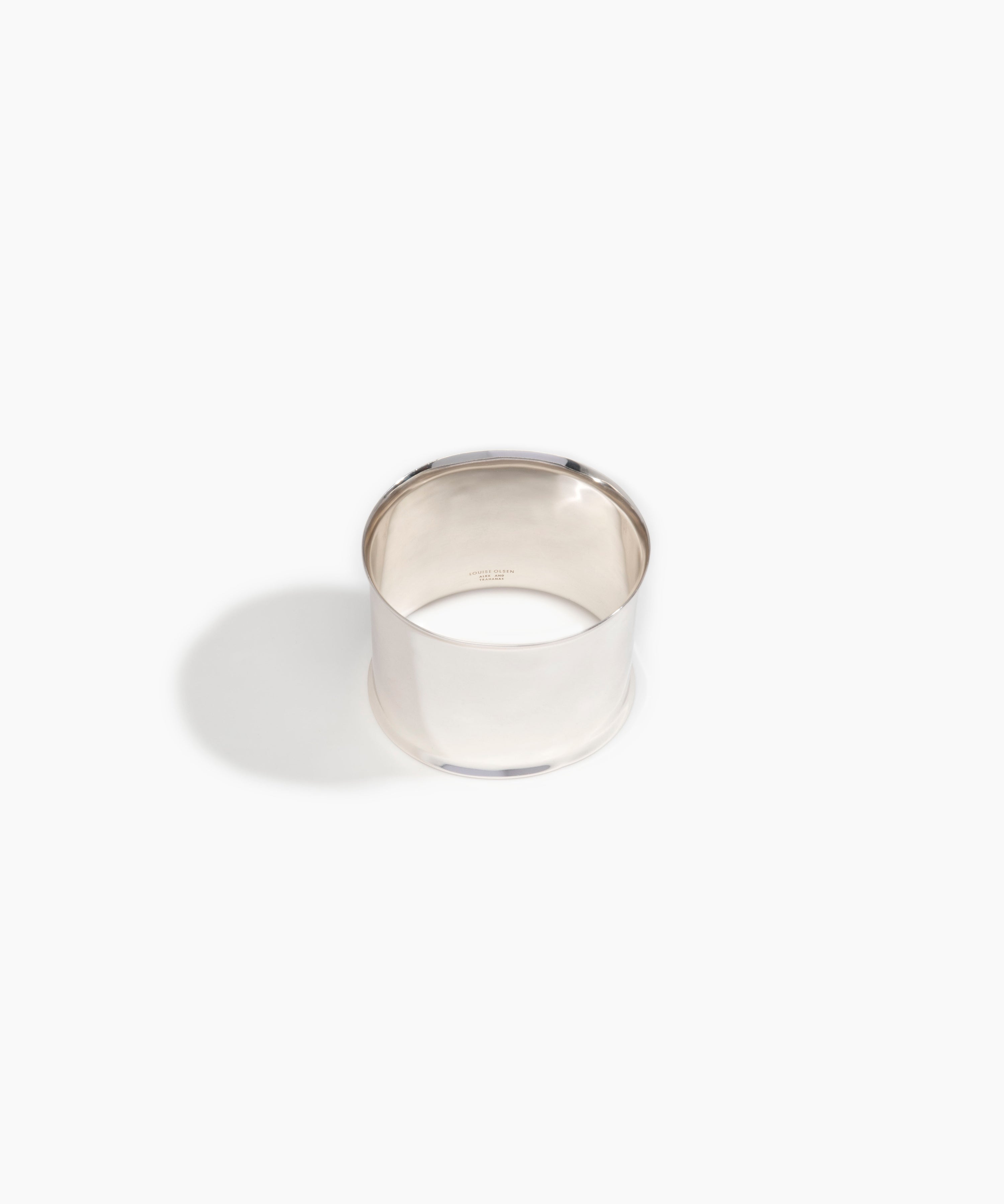 LO Collections x ALEX AND TRAHANAS Wide Voyage Bangle in Silver-Plated Brass Material