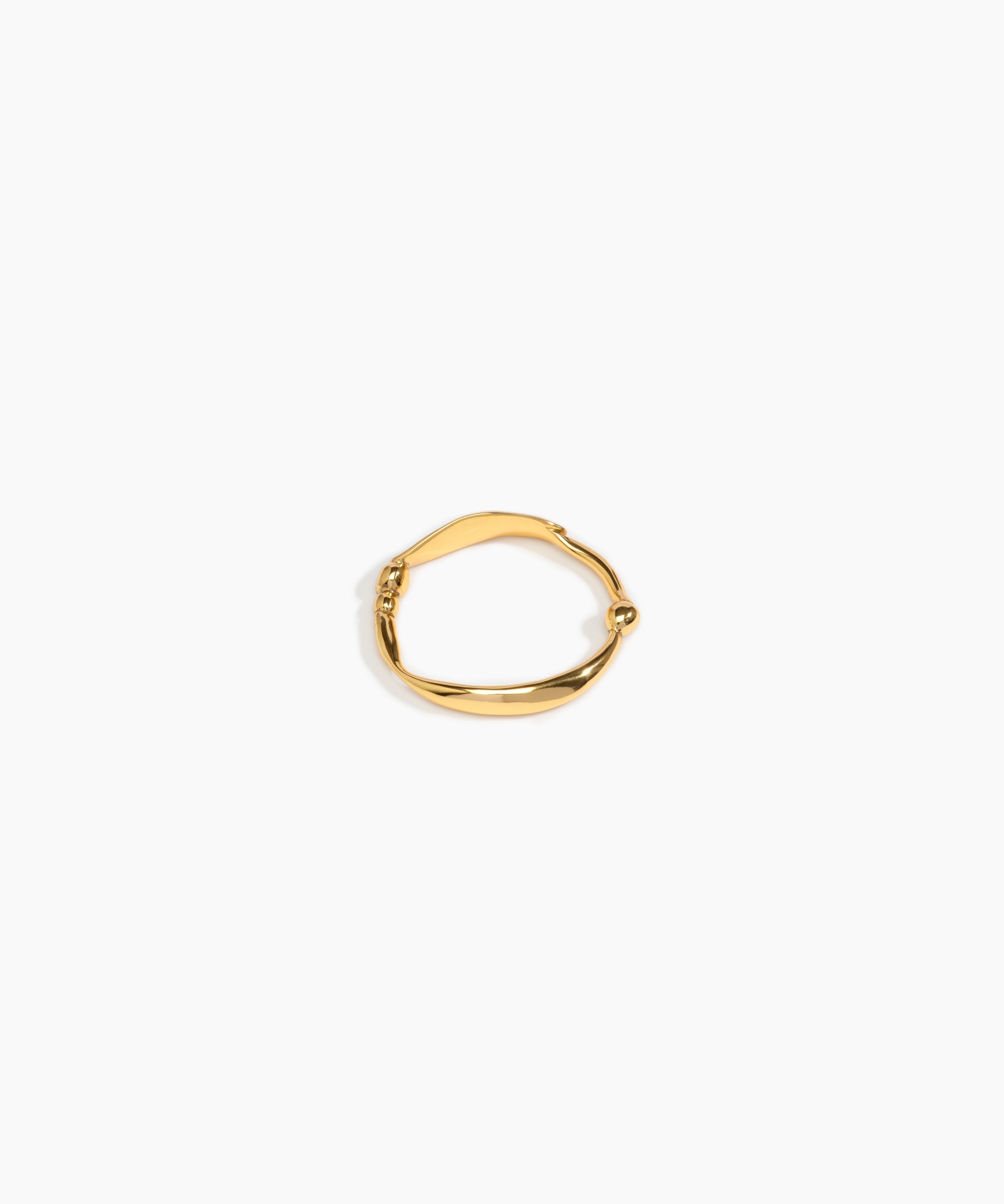 LO Collections Large Liquid Bangle in 24k Gold-Plated Brass Material