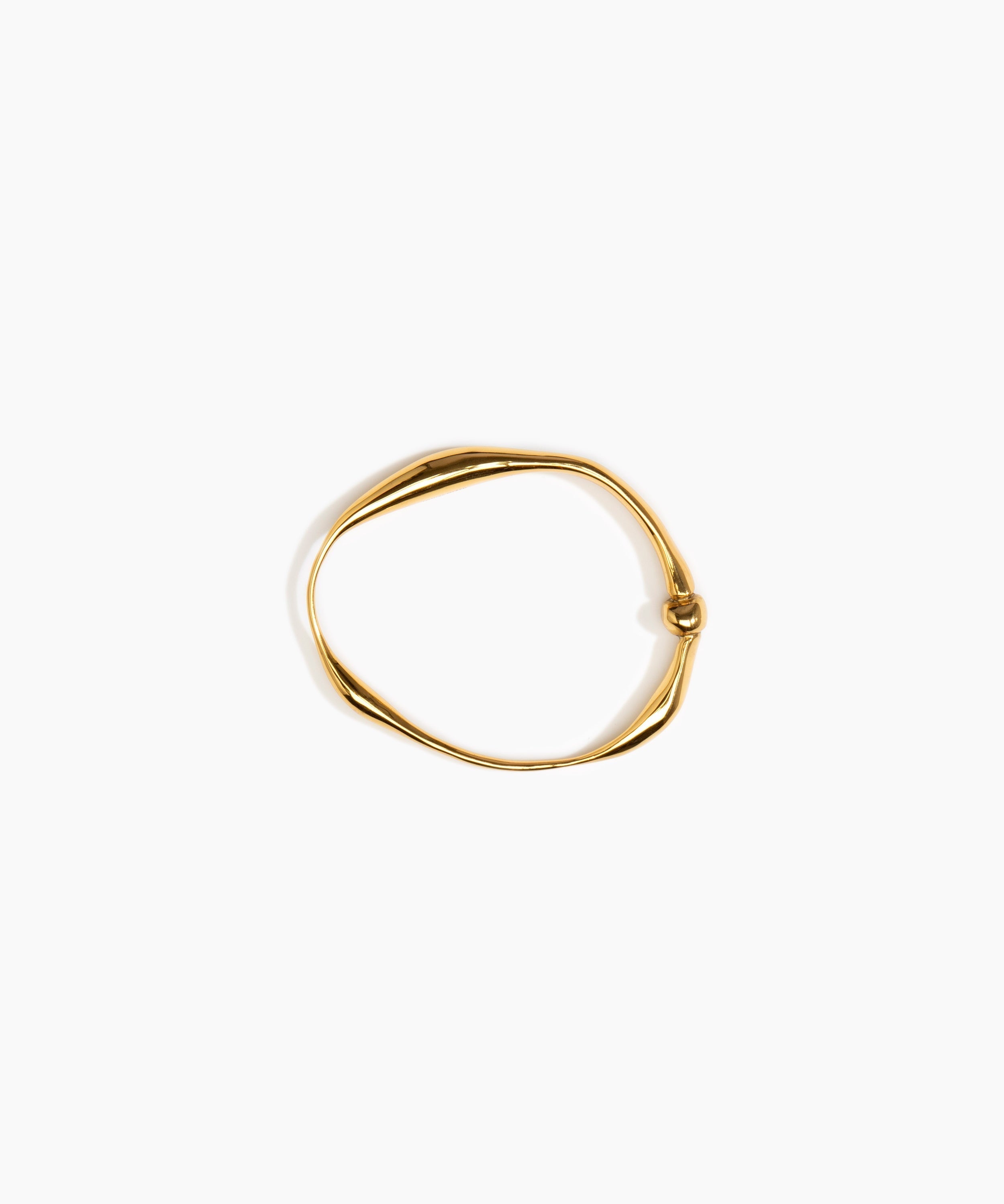 LO Collections Liquid Bangle in 24k Gold-Plated Brass Material..