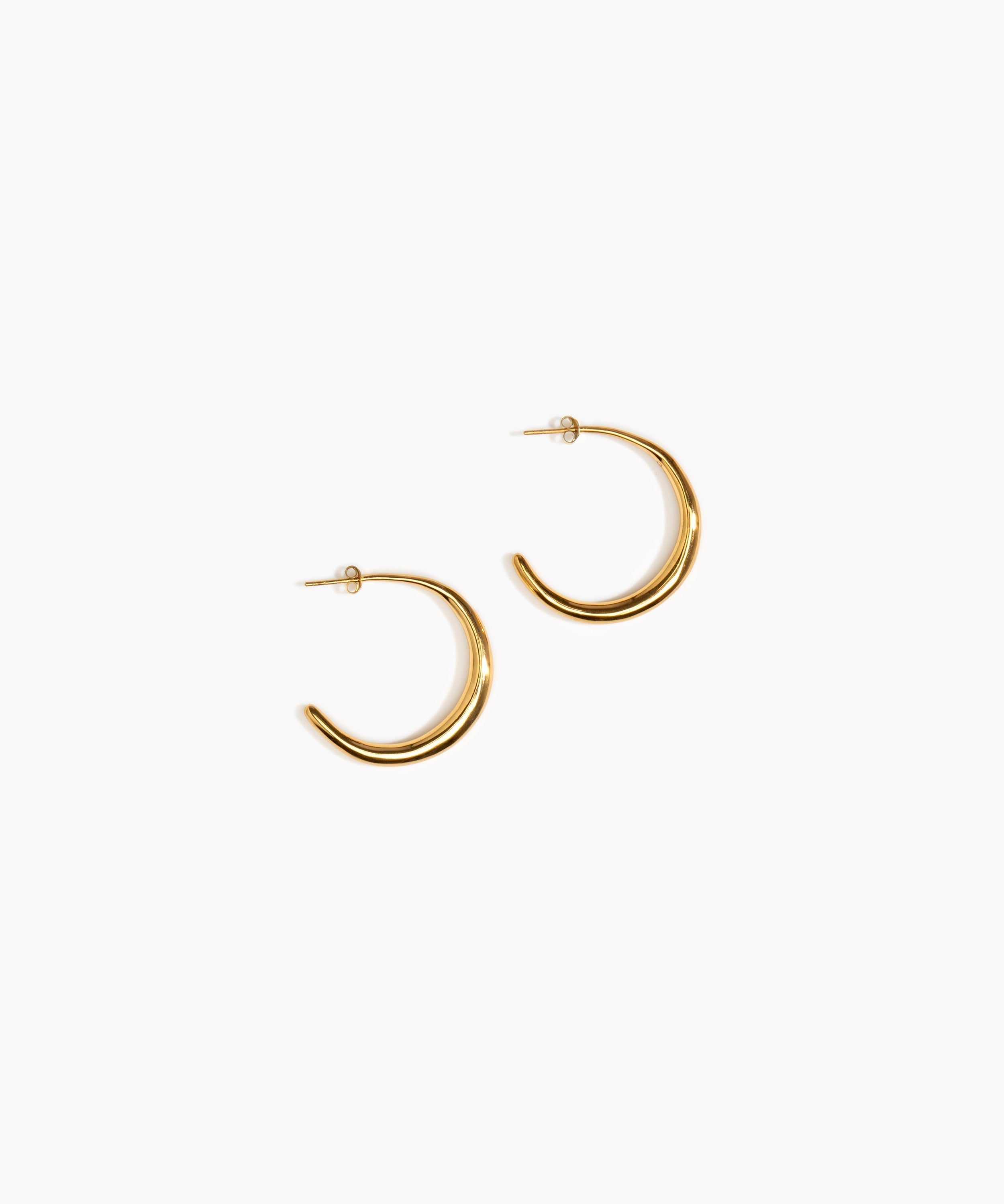 LO Collections Large Liquid Hoop Earrings Earrings in 24k Gold-Plated Brass Material 