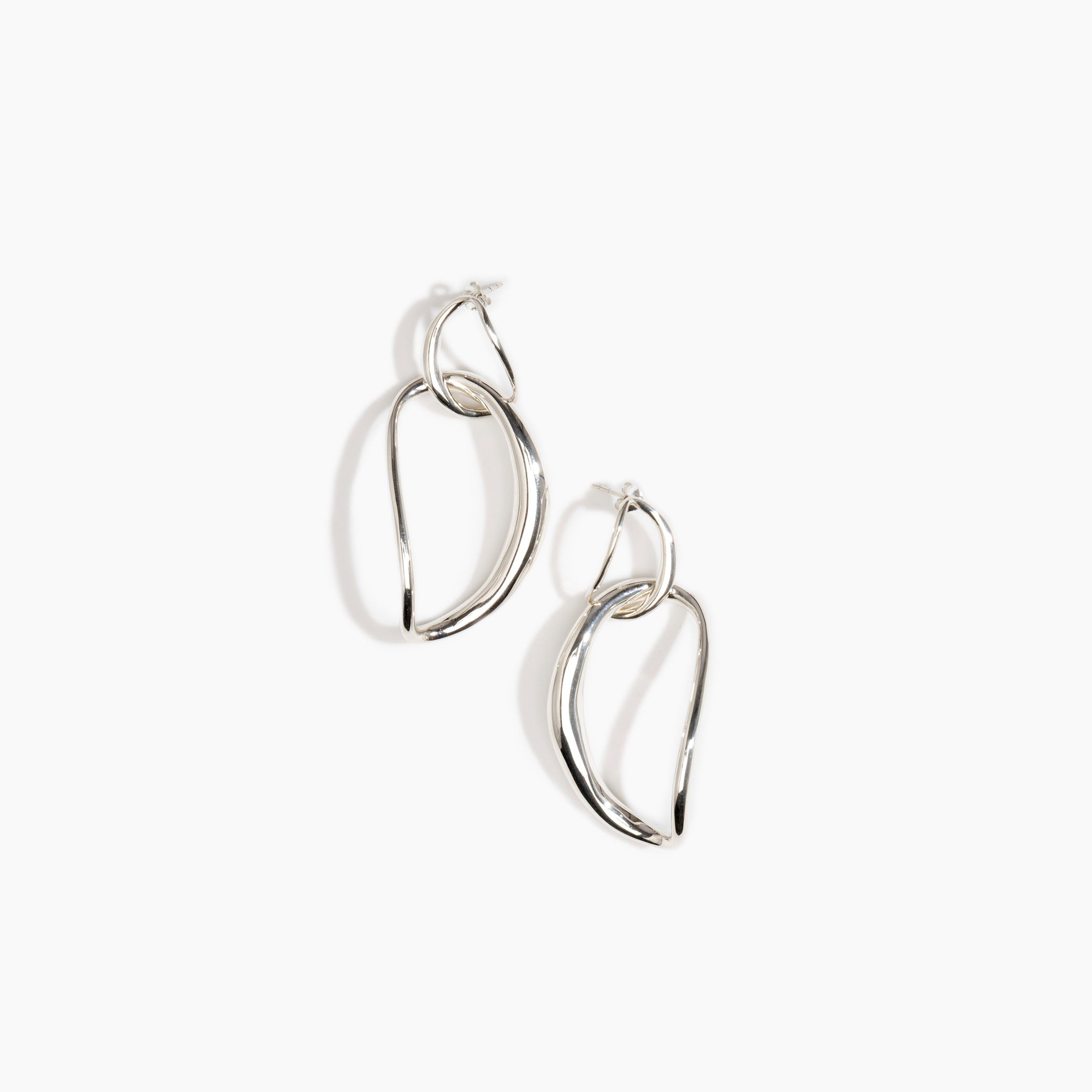 LO Collections Liquid Chain Earrings in 925 Sterling Silver Material..