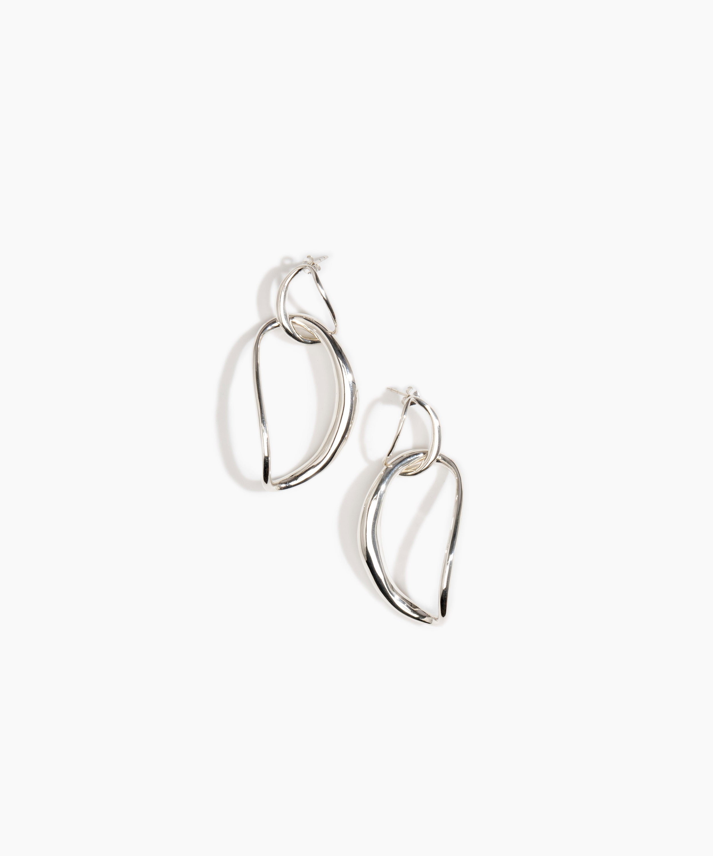 LO Collections Liquid Chain Earrings in 925 Sterling Silver Material