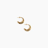 LO Collections Medium Liquid Hoop Earrings in 24k Gold-Plated Brass Material