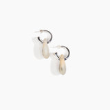 Dinosaur Designs Small Rock Hoop Earrings in Sandy Pearl Colour resin with Silver-Plated Brass Hoop Material.