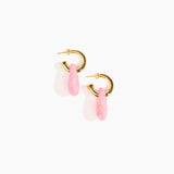 Dinosaur Designs Small Rock Hoop Earrings Earrings in Parakeet Colour resin with Brass Hoop Material