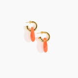 Dinosaur Designs Small Rock Hoop Earrings Earrings in Lychee Colour resin with Brass Hoop Material