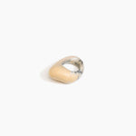 Dinosaur Designs Pebble Ring in Sandy Pearl Colour resin with Regular Fit