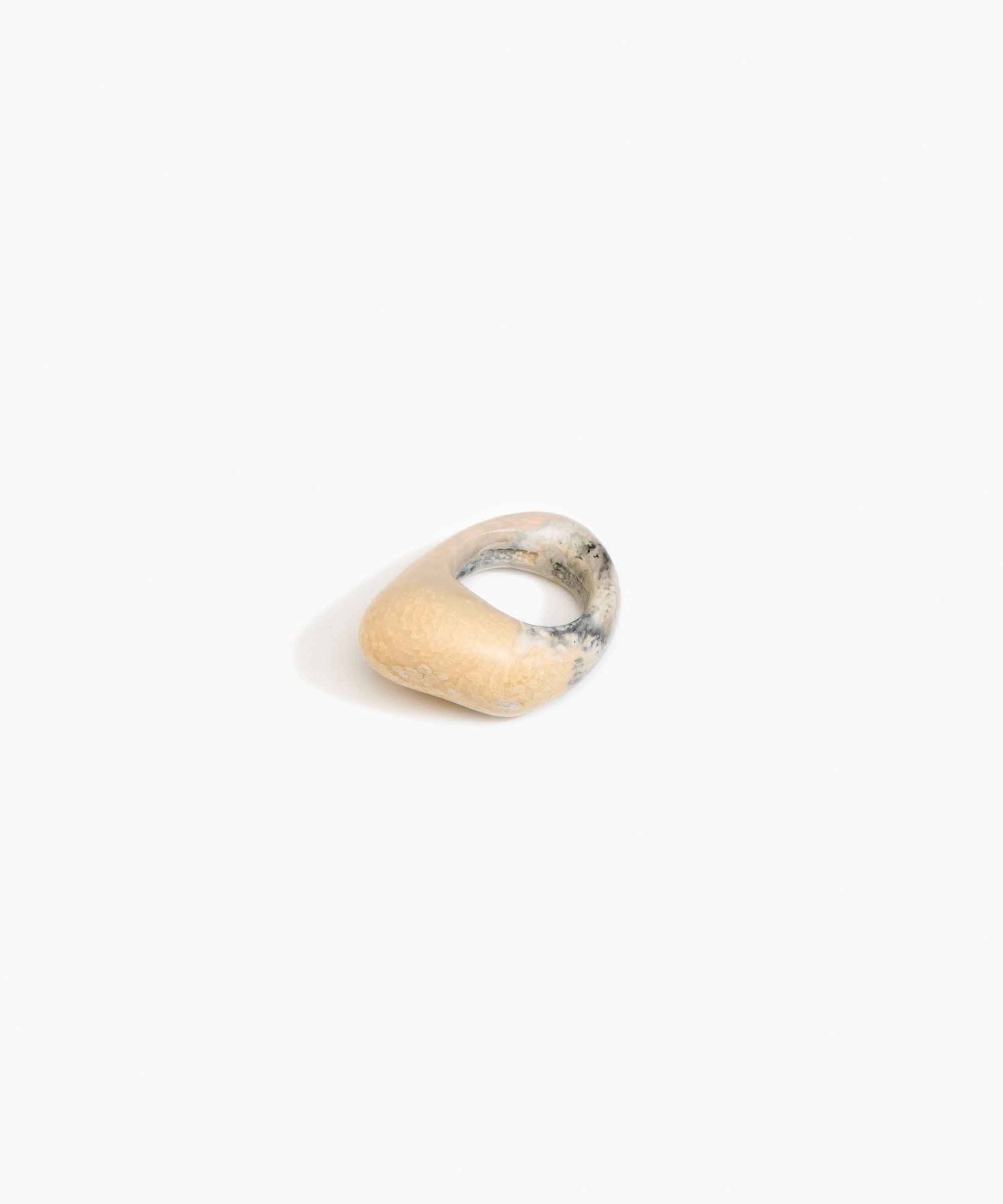 Dinosaur Designs Pebble Ring in Sandy Pearl Colour resin with Regular Fit..