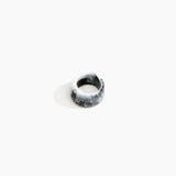 Dinosaur Designs Band Ring in White Marble Colour resin with Wide Fit..