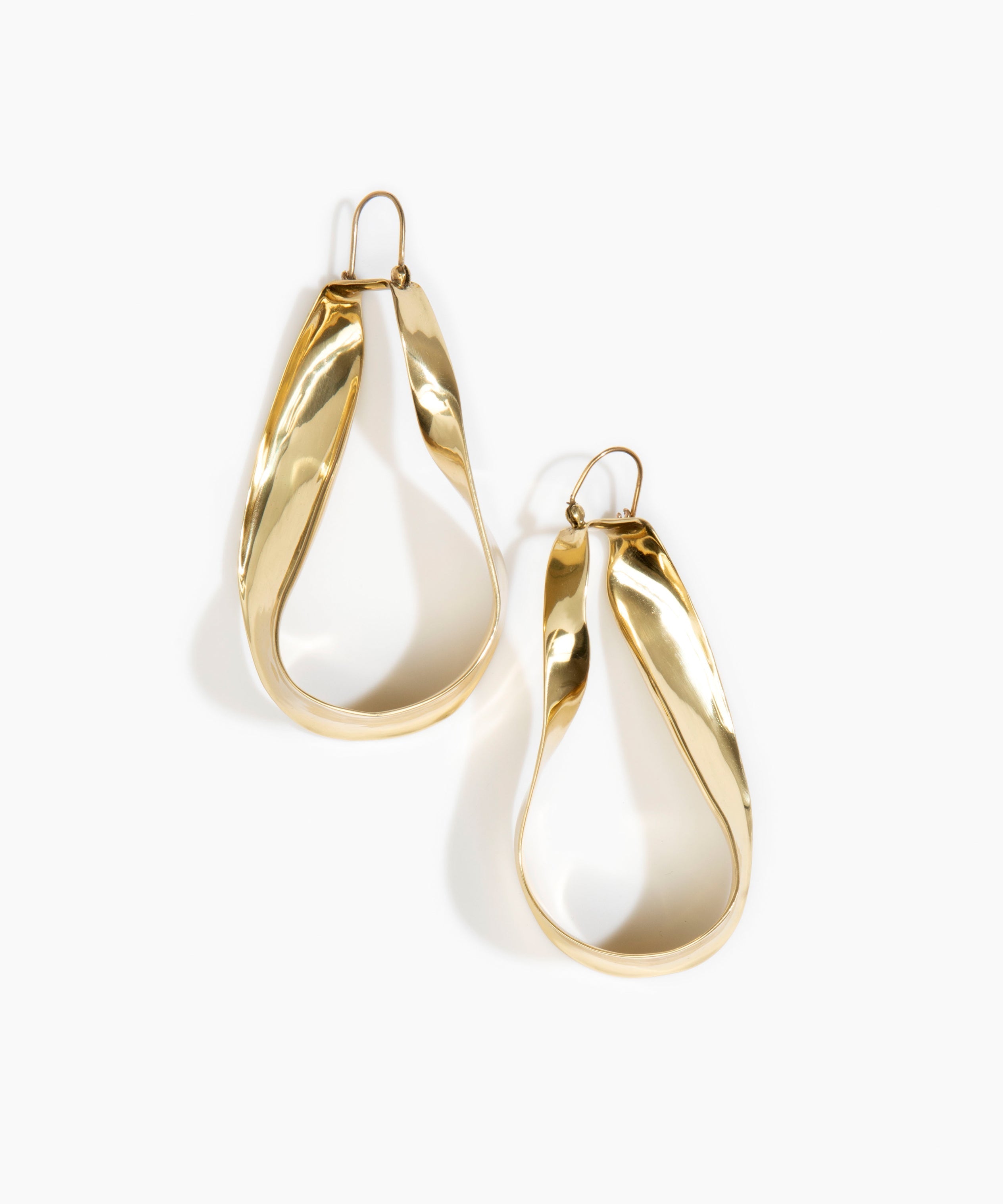 LO Collections x ALEX AND TRAHANAS Large Olive Leaf Earrings in Nano-Coated Brass Material...