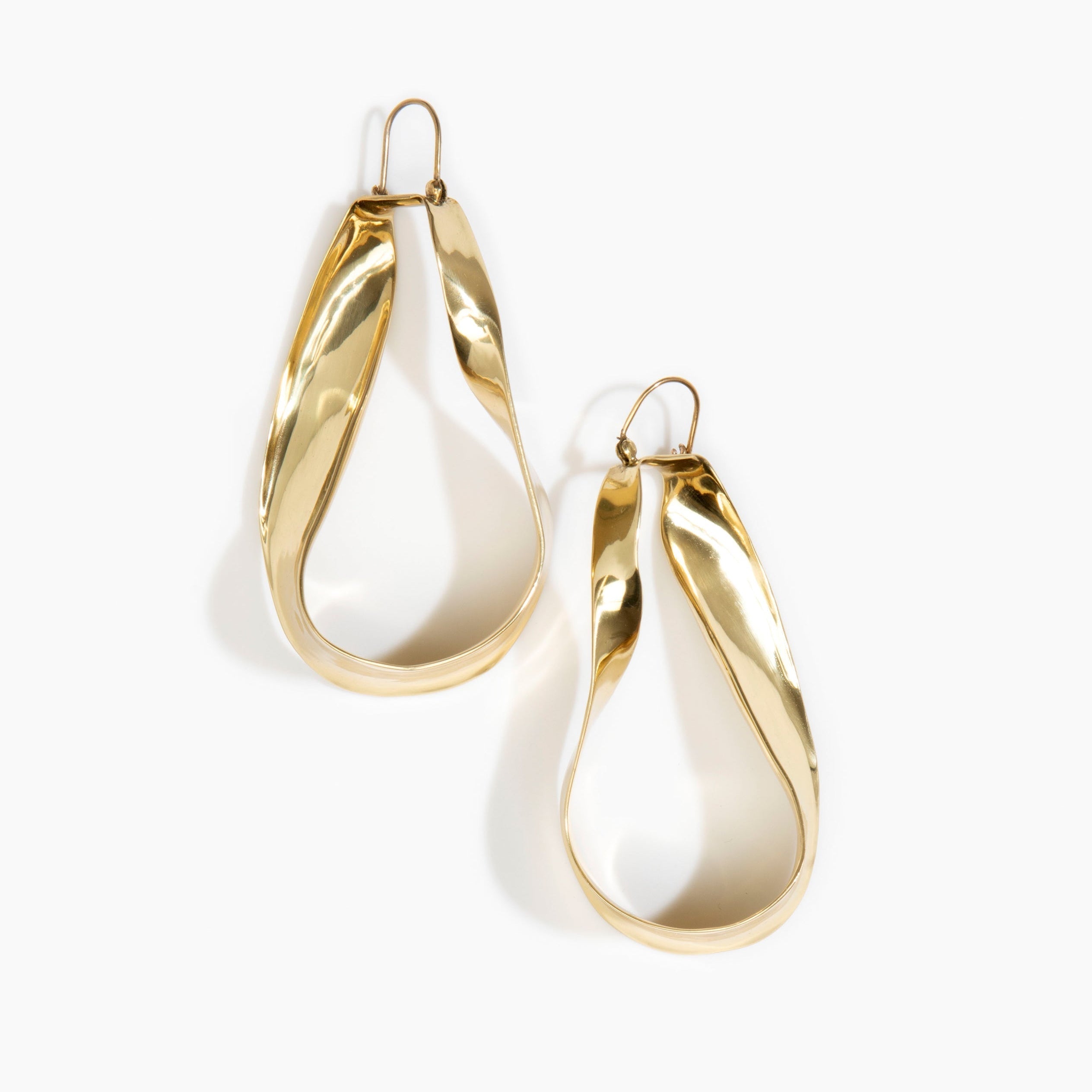 LO Collections x ALEX AND TRAHANAS Large Olive Leaf Earrings in Nano-Coated Brass Material..