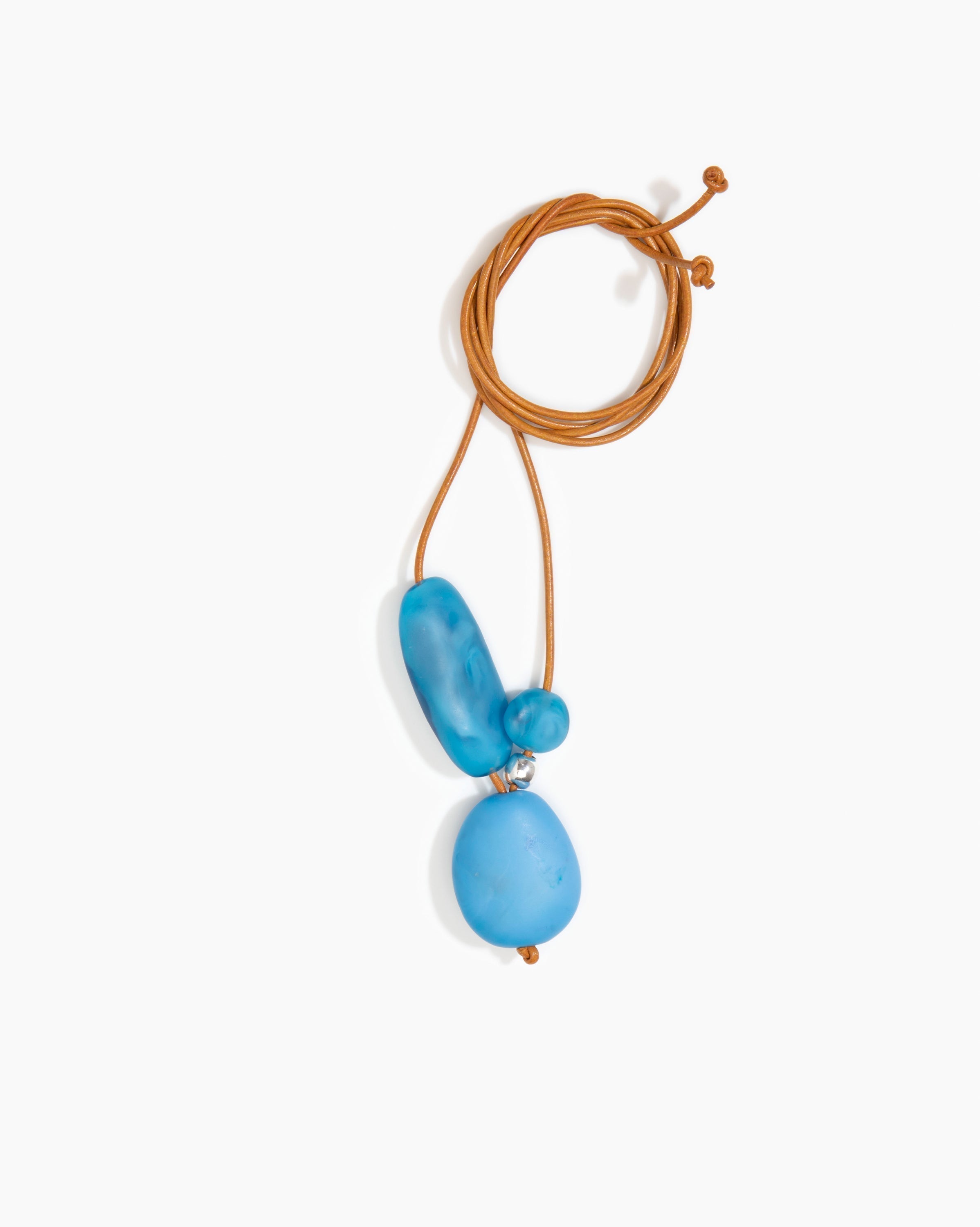 Dinosaur Designs Rock Cluster Pendant in Sky Colour resin with 925 Sterling Silver Bead Material