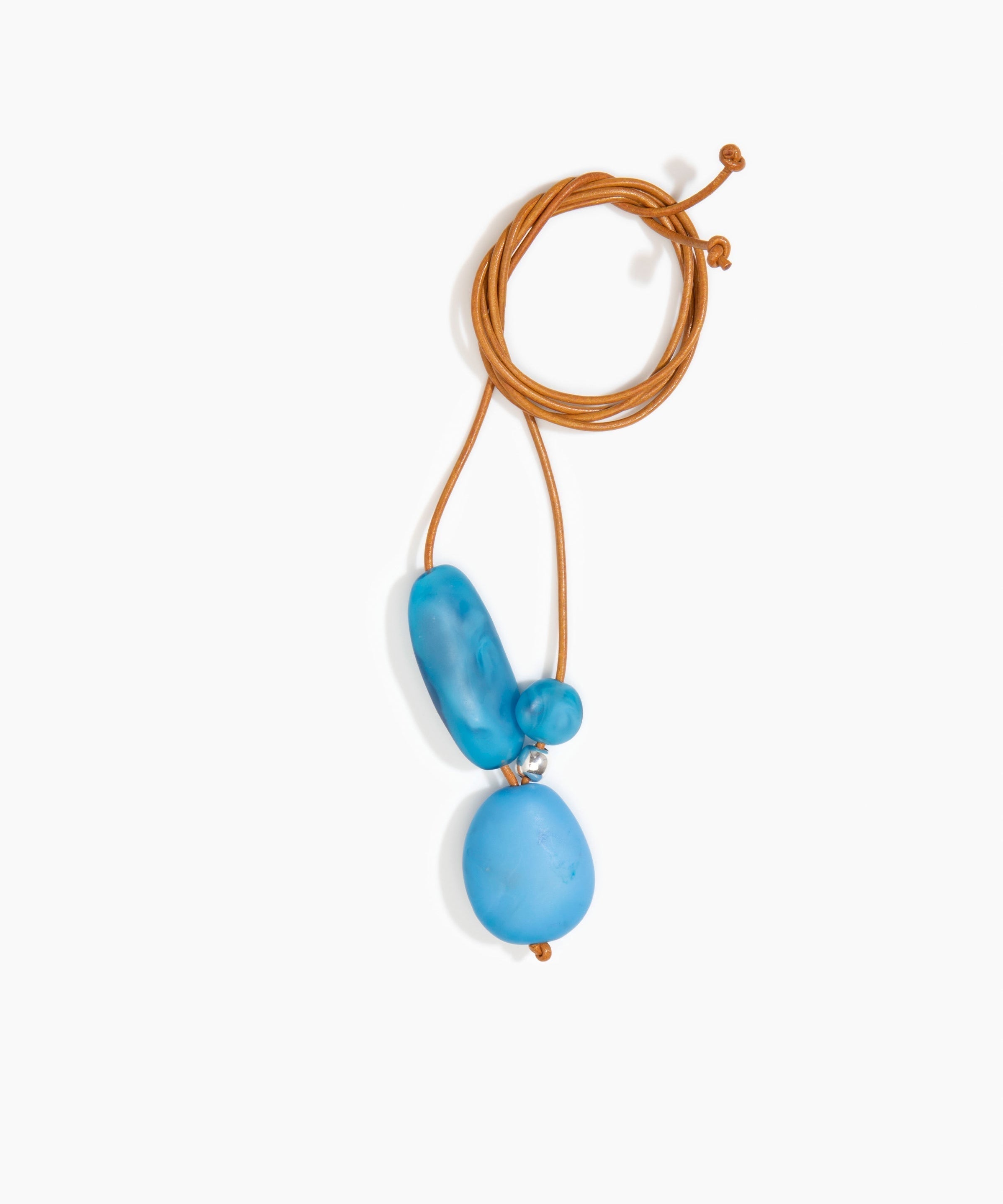 Dinosaur Designs Rock Cluster Pendant in Sky Colour resin with 925 Sterling Silver Bead Material.