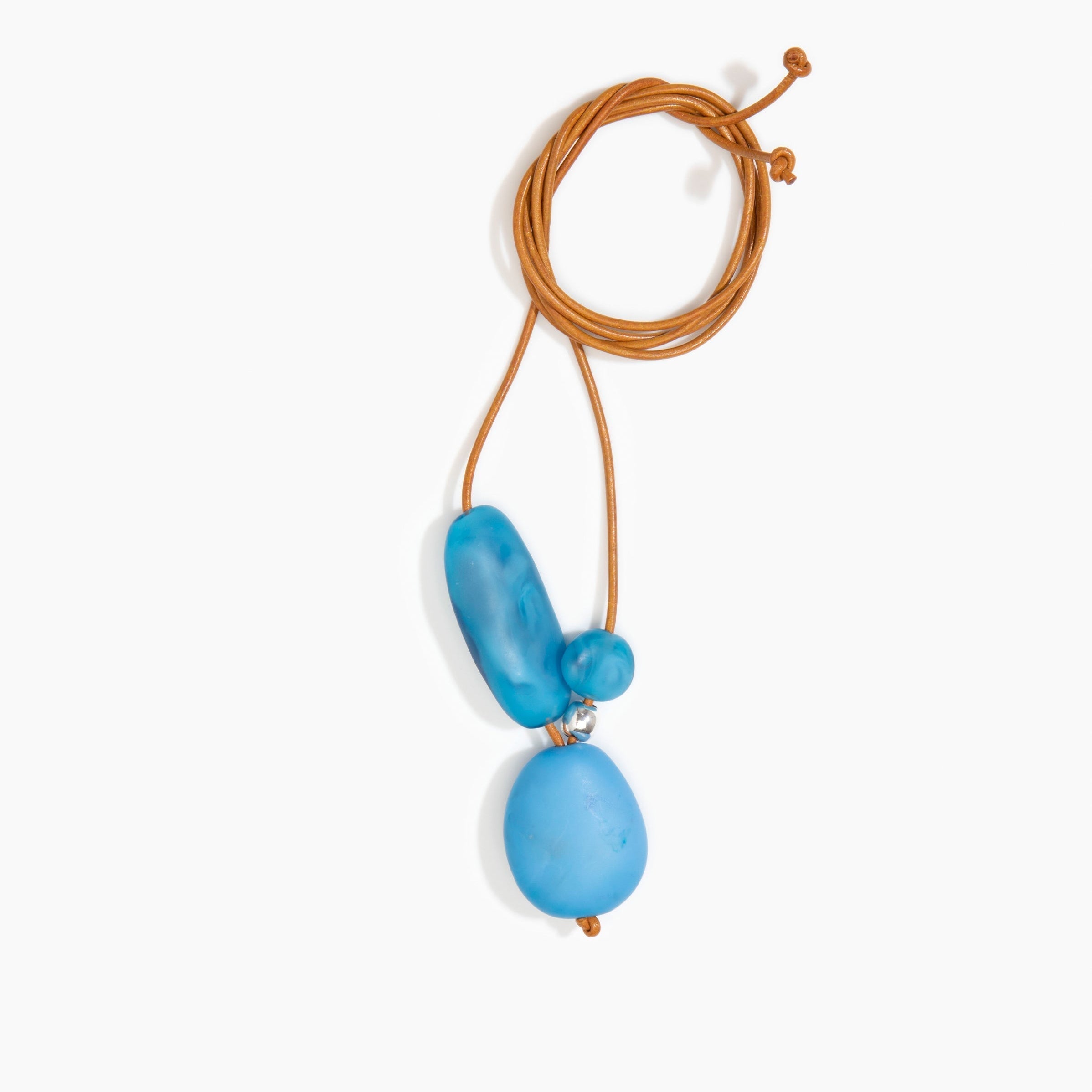 Dinosaur Designs Rock Cluster Pendant in Sky Colour resin with 925 Sterling Silver Bead Material.