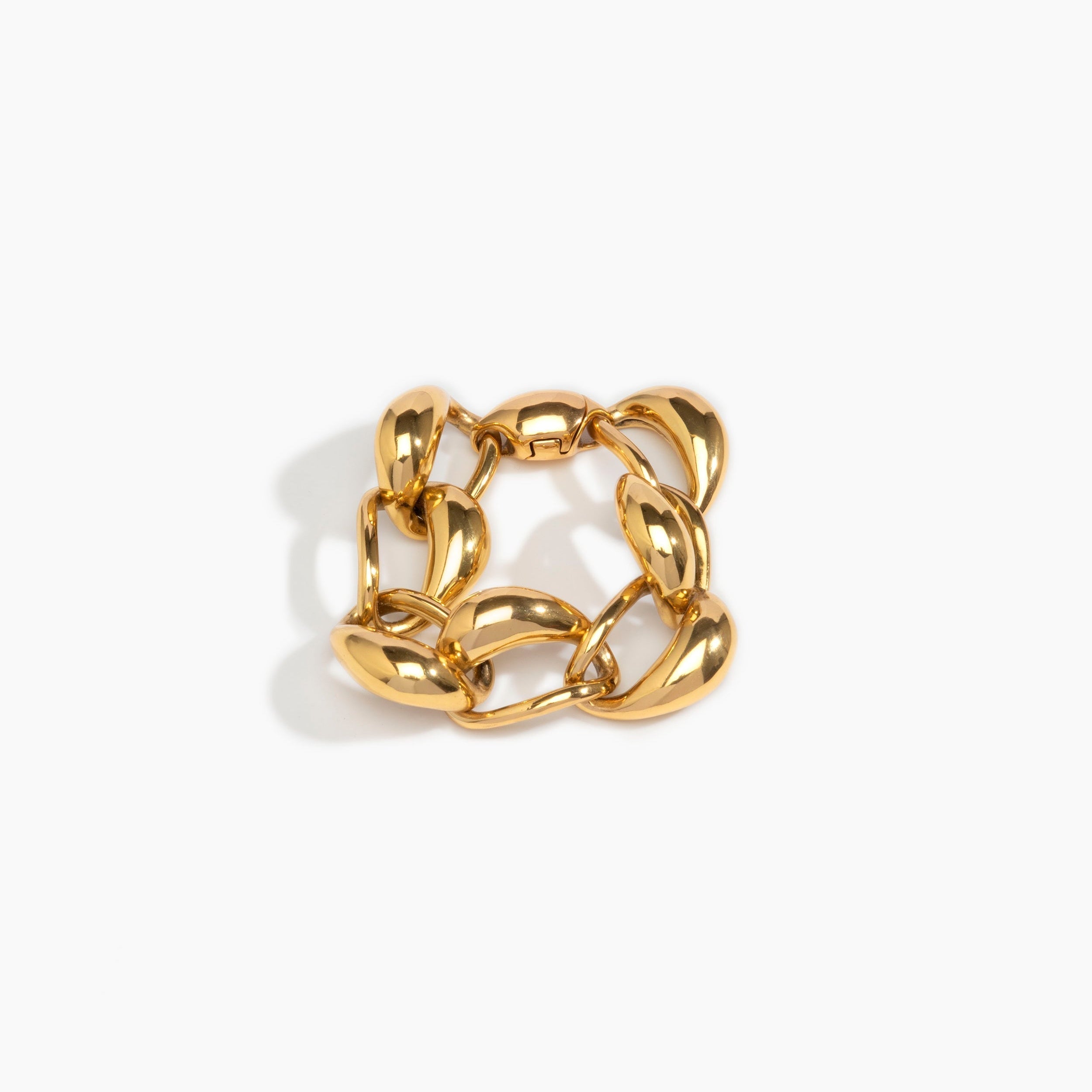 LO Collections Cocoon Bracelet in 24k Gold-Plated Brass Material.