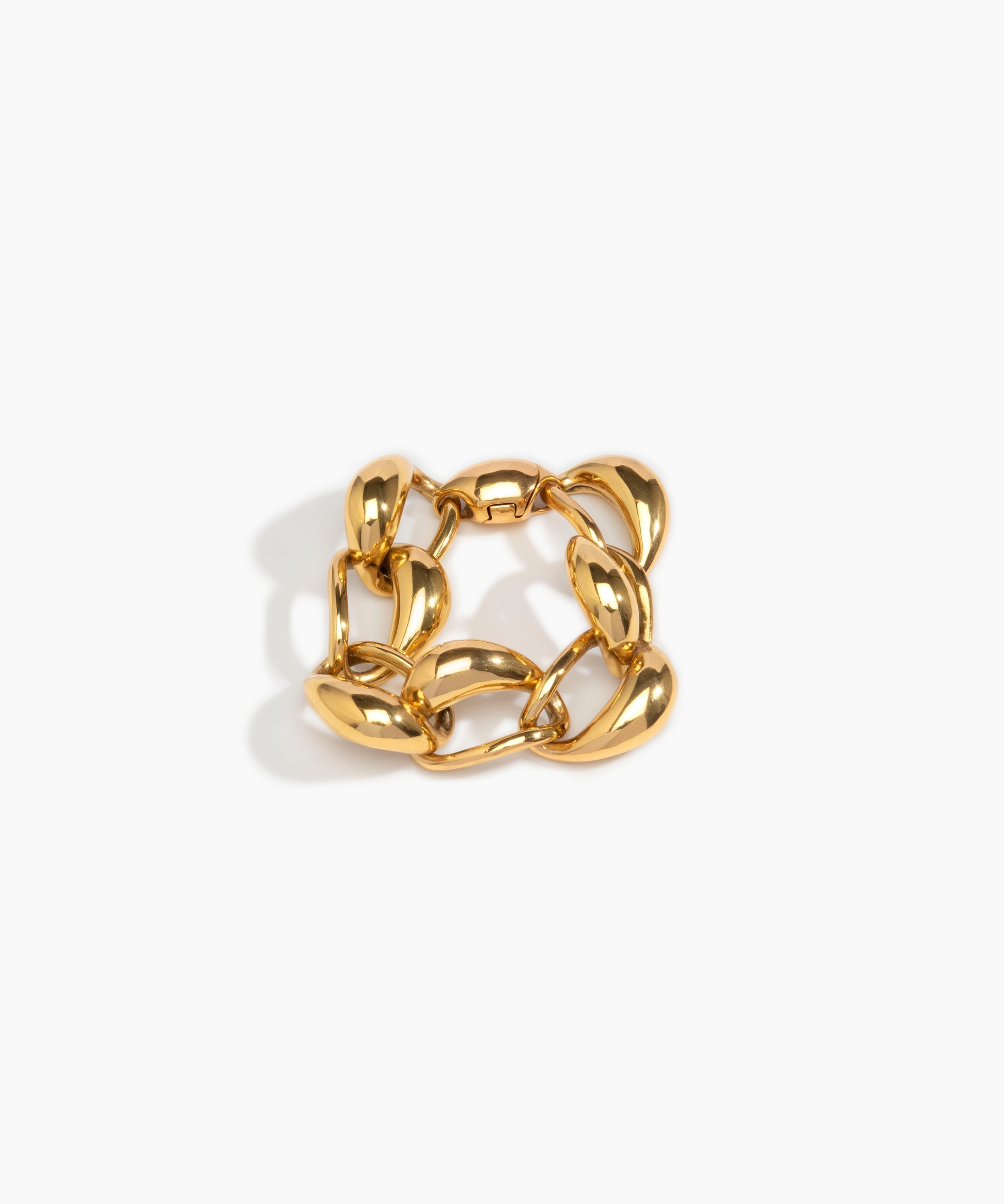 LO Collections Cocoon Bracelet in 24k Gold-Plated Brass Material.