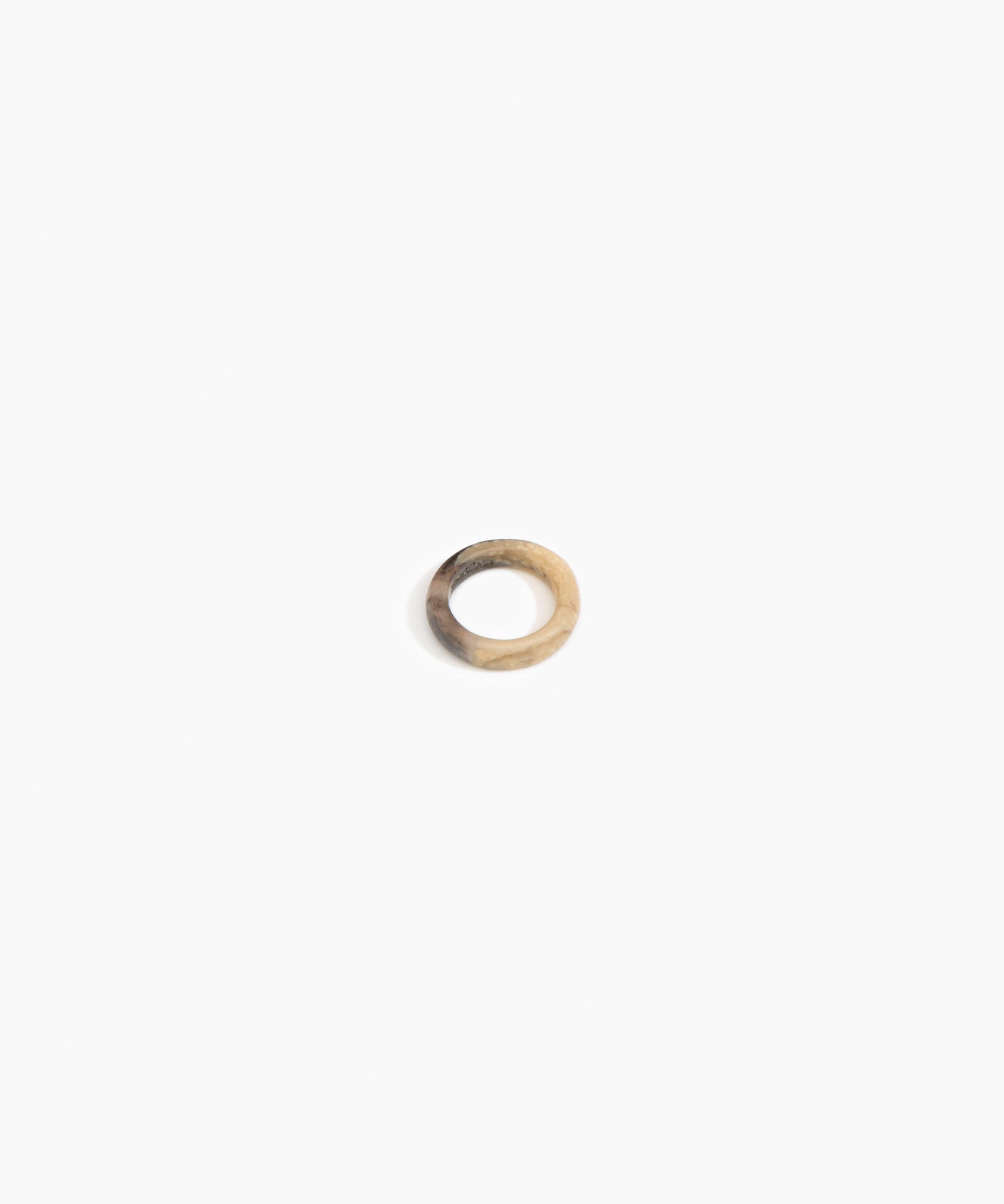 Dinosaur Designs Modern Tribal Band Ring Rings in Sandy Pearl Colour resin with Wide Fit