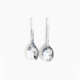 Dinosaur Designs Short Stone Servers in White Marble Colour resin