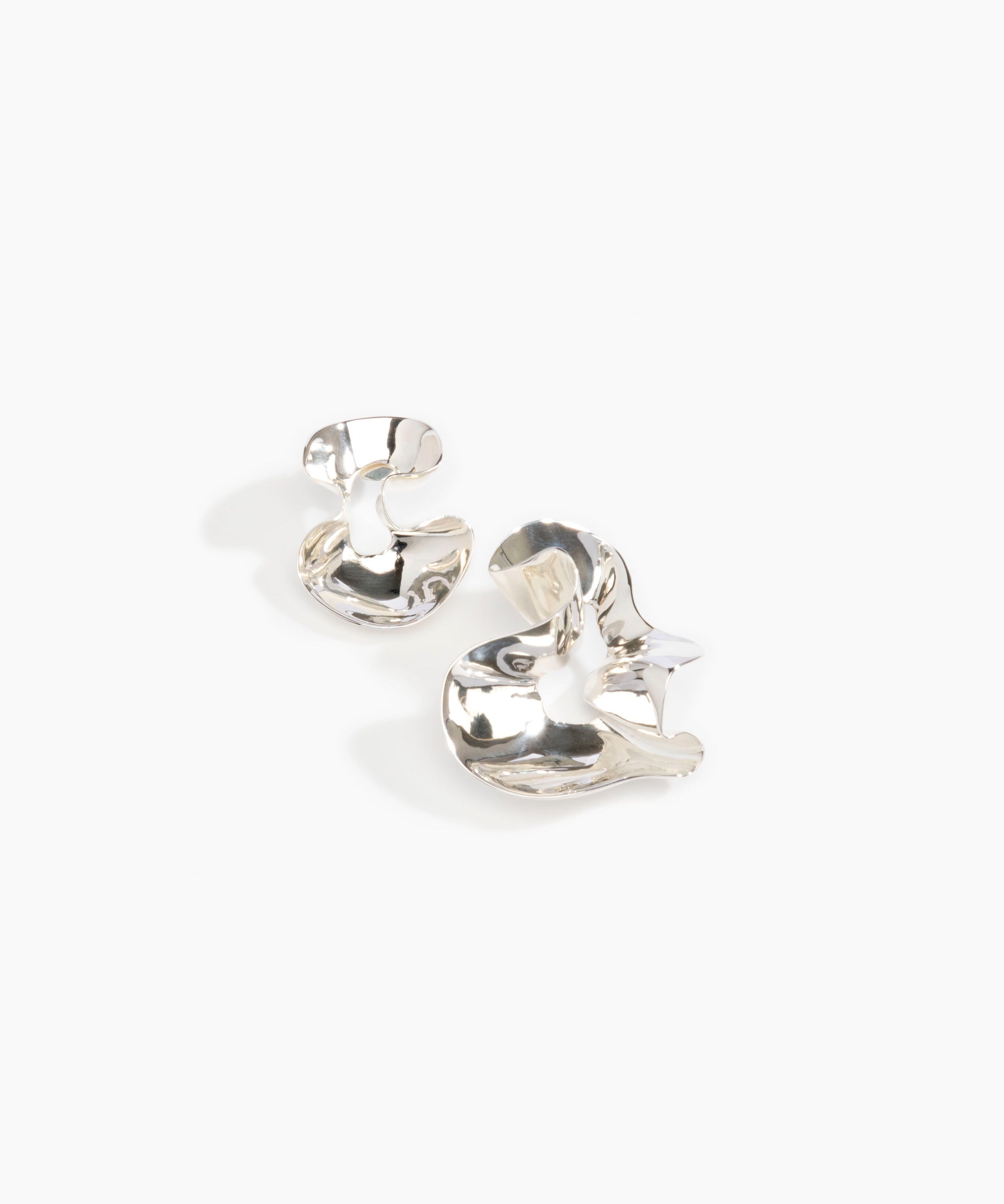 LO Collections Wave Earrings in Silver-Plated Brass Material