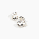 LO Collections Wave Earrings in Silver-Plated Brass Material...